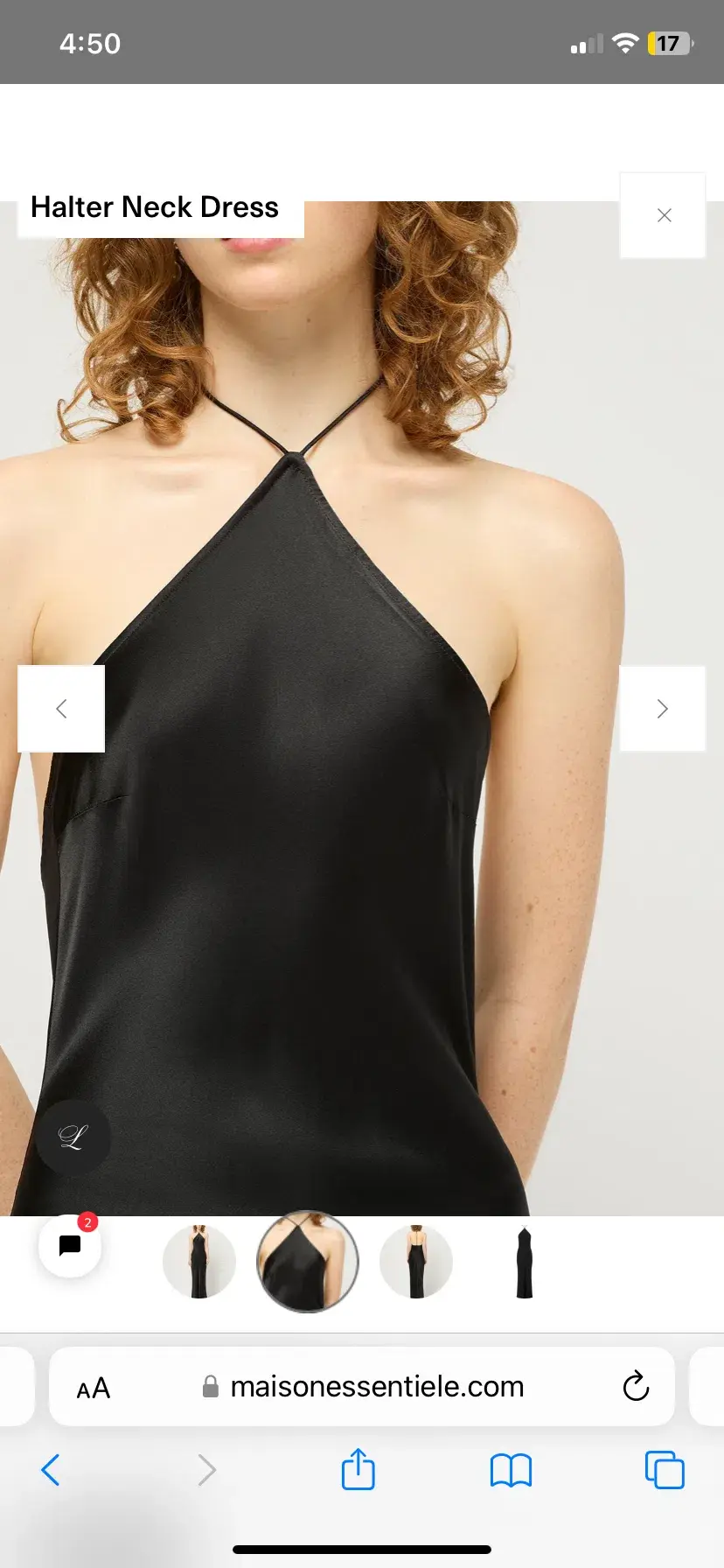 Maison essentiele halter neck dress Black S - Image 2