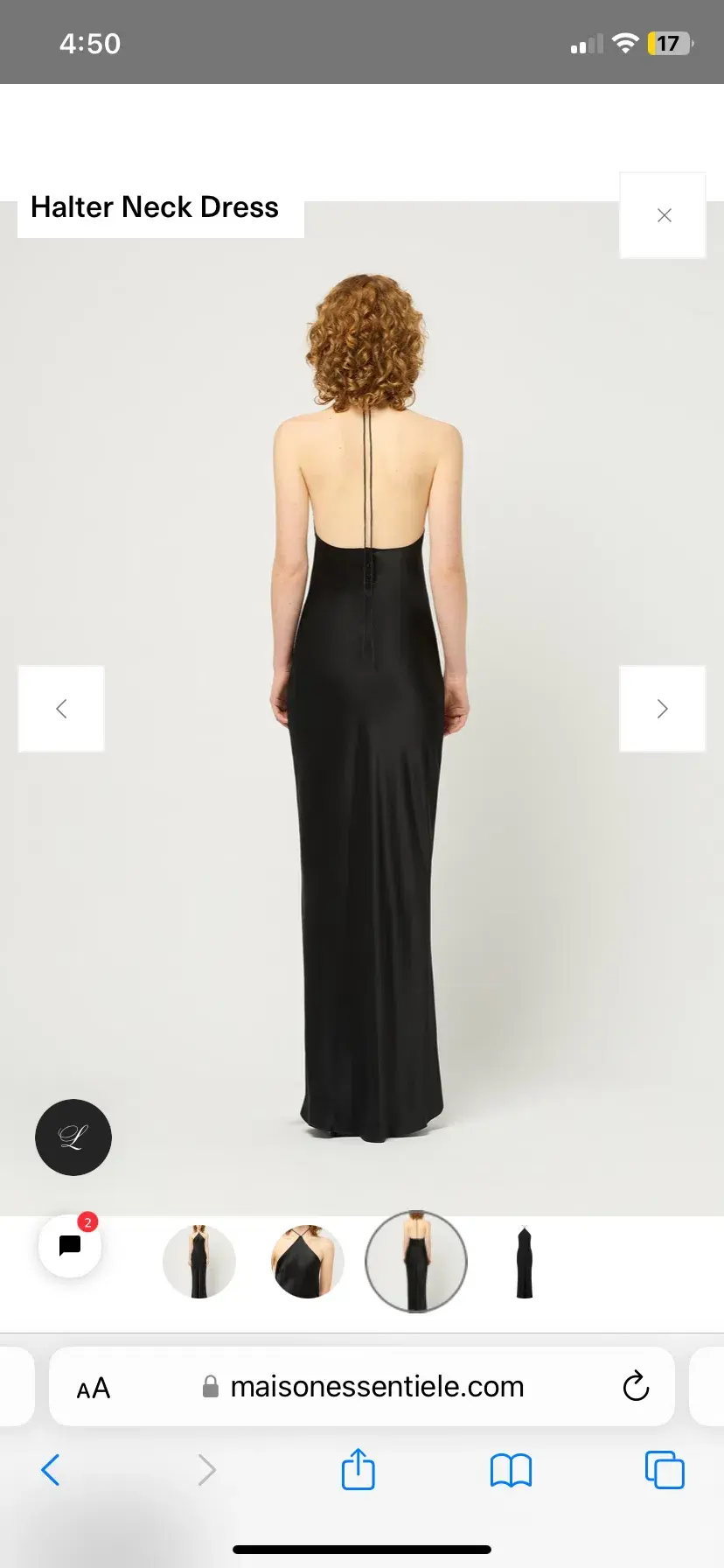 Maison essentiele halter neck dress Black S for rent on The Volte - main image