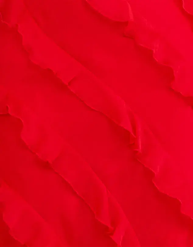 Azzurielle Penelope Ruffle Red Maxi Dress Size 8 for rent on The Volte - main image