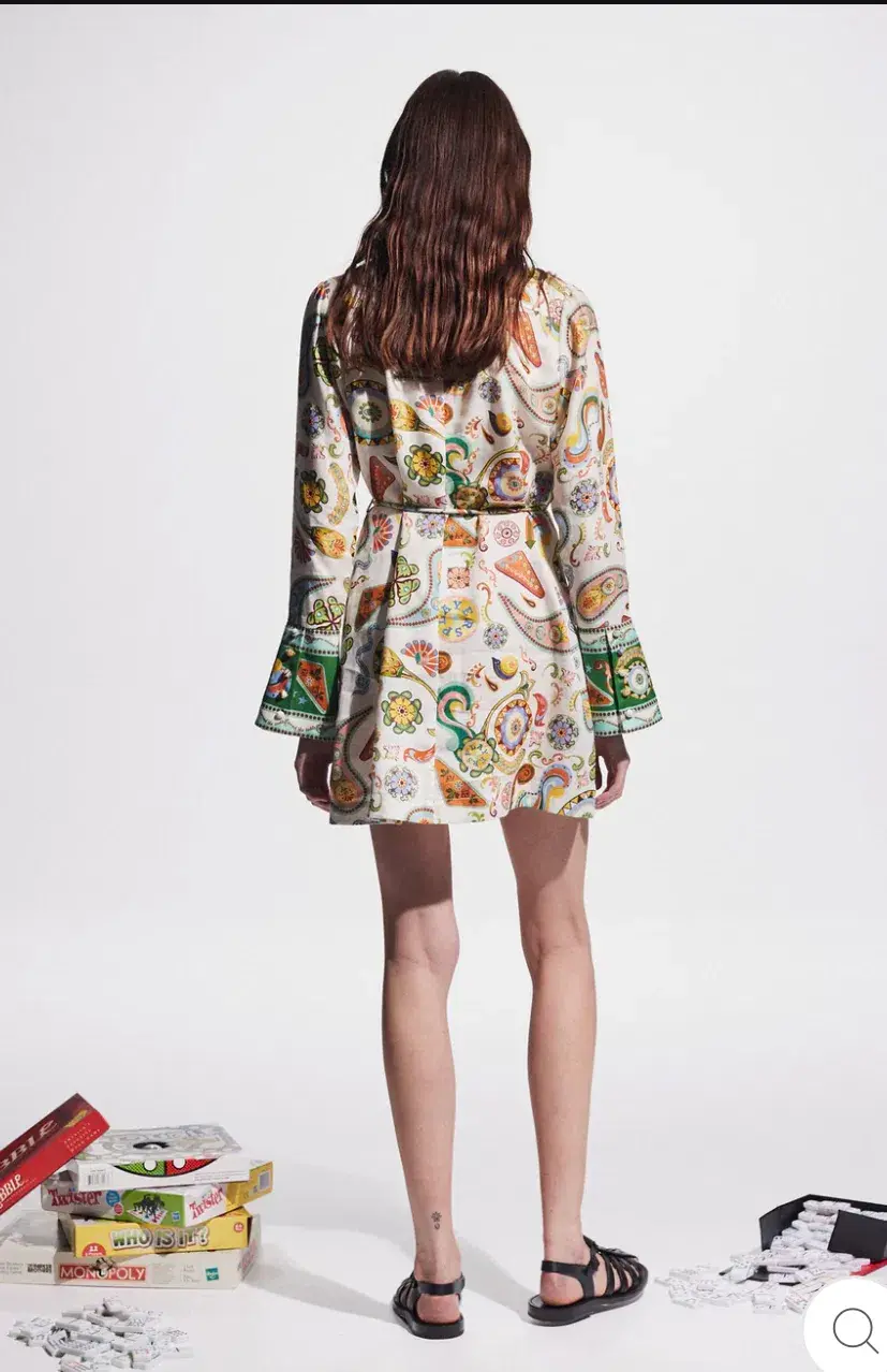 Alemais Arcade Mini Dress. Green. Size 10 for rent on The Volte - main image