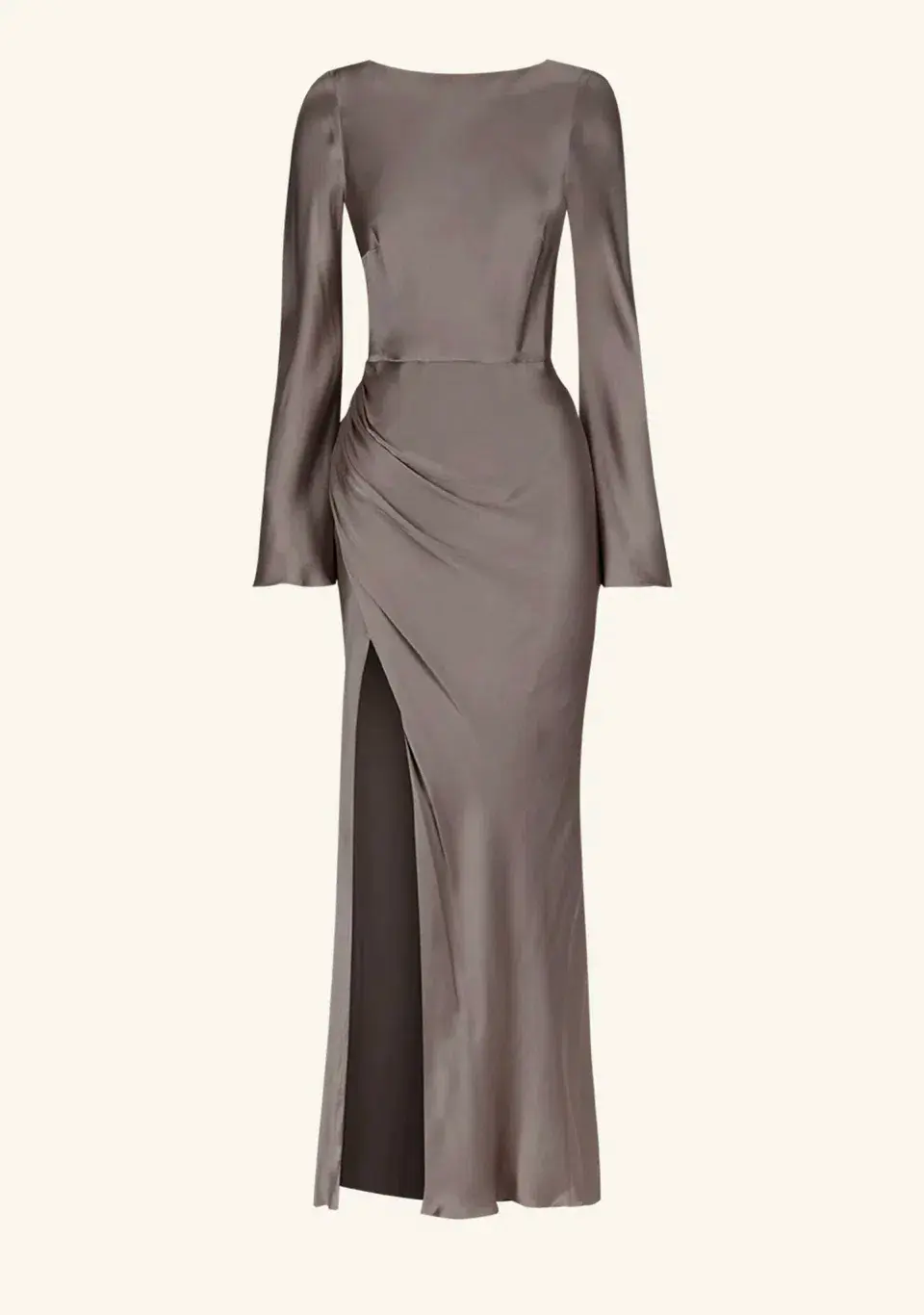 Shona Joy La Lune Flared Sleeve Side Split Midi Dress - Graphite Grey size 8 for rent on The Volte - main image