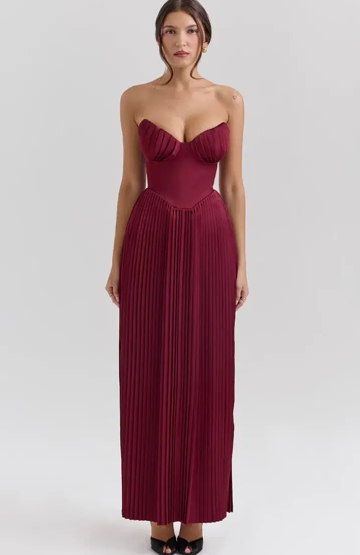 House Of CB Marcella Dress Berry Size S/AU 8 - Image 4