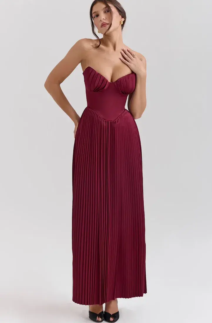 House Of CB Marcella Dress Berry Size S/AU 8 - Image 3