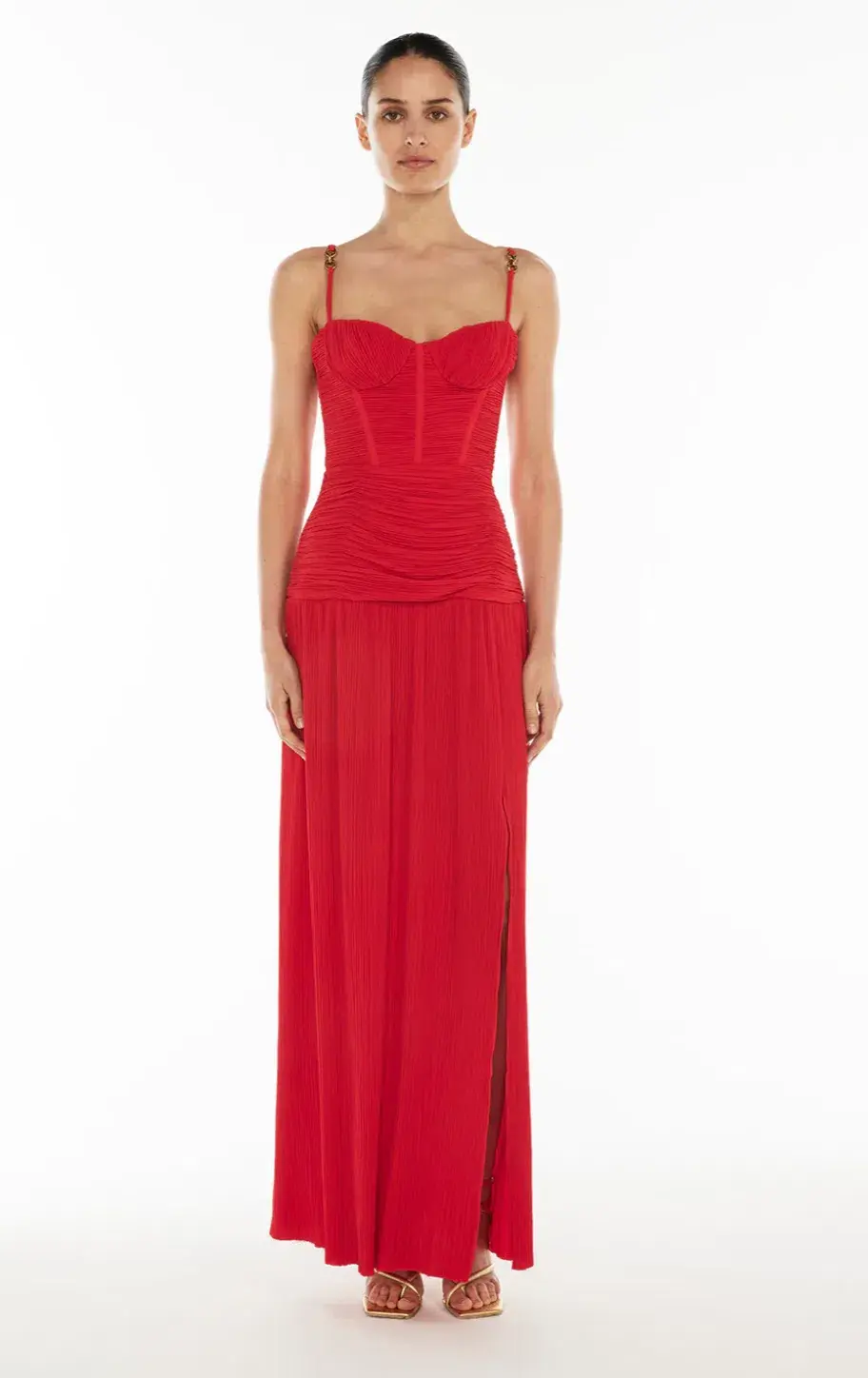 Manning Cartell Double Time Pleat Dress Red Size S/AU 8 - Image 1
