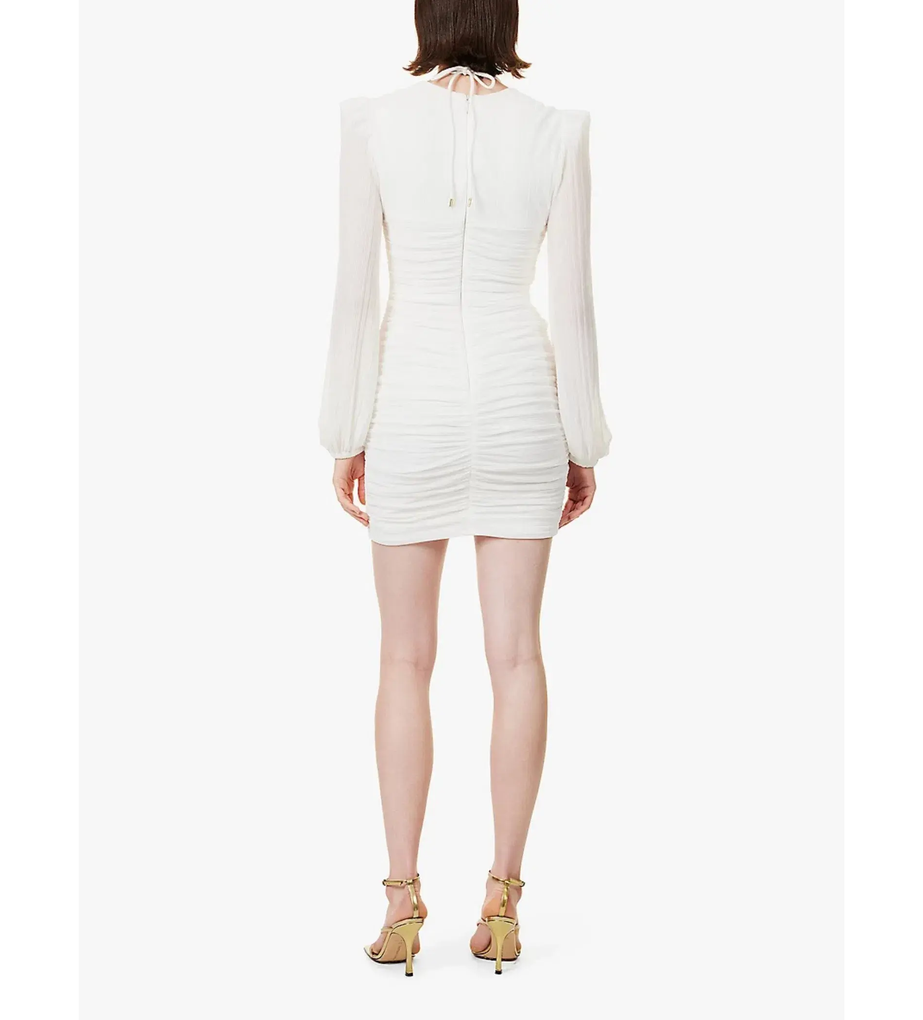 Rebecca Vallance Guinevere Gathered Woven Mini Dress White Size 10 - Image 3