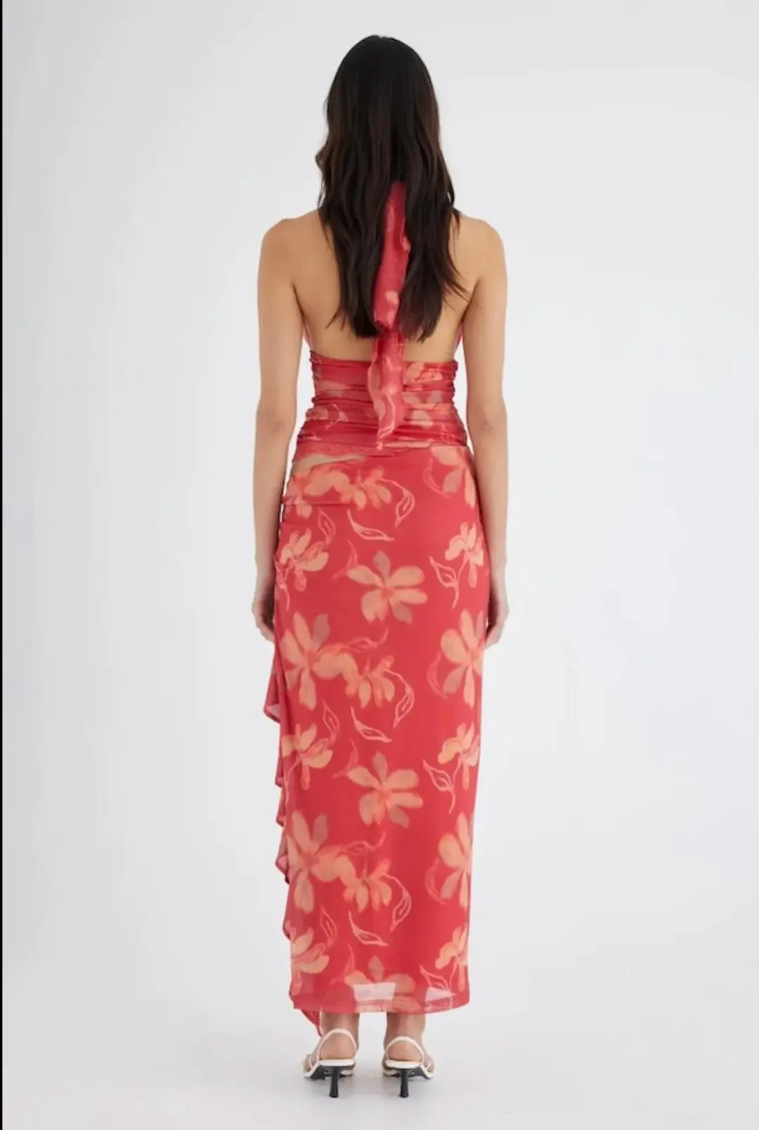 Benni Penelope Halter Maxi Dress Hibiscus Floral Size 6 for rent on The Volte - main image