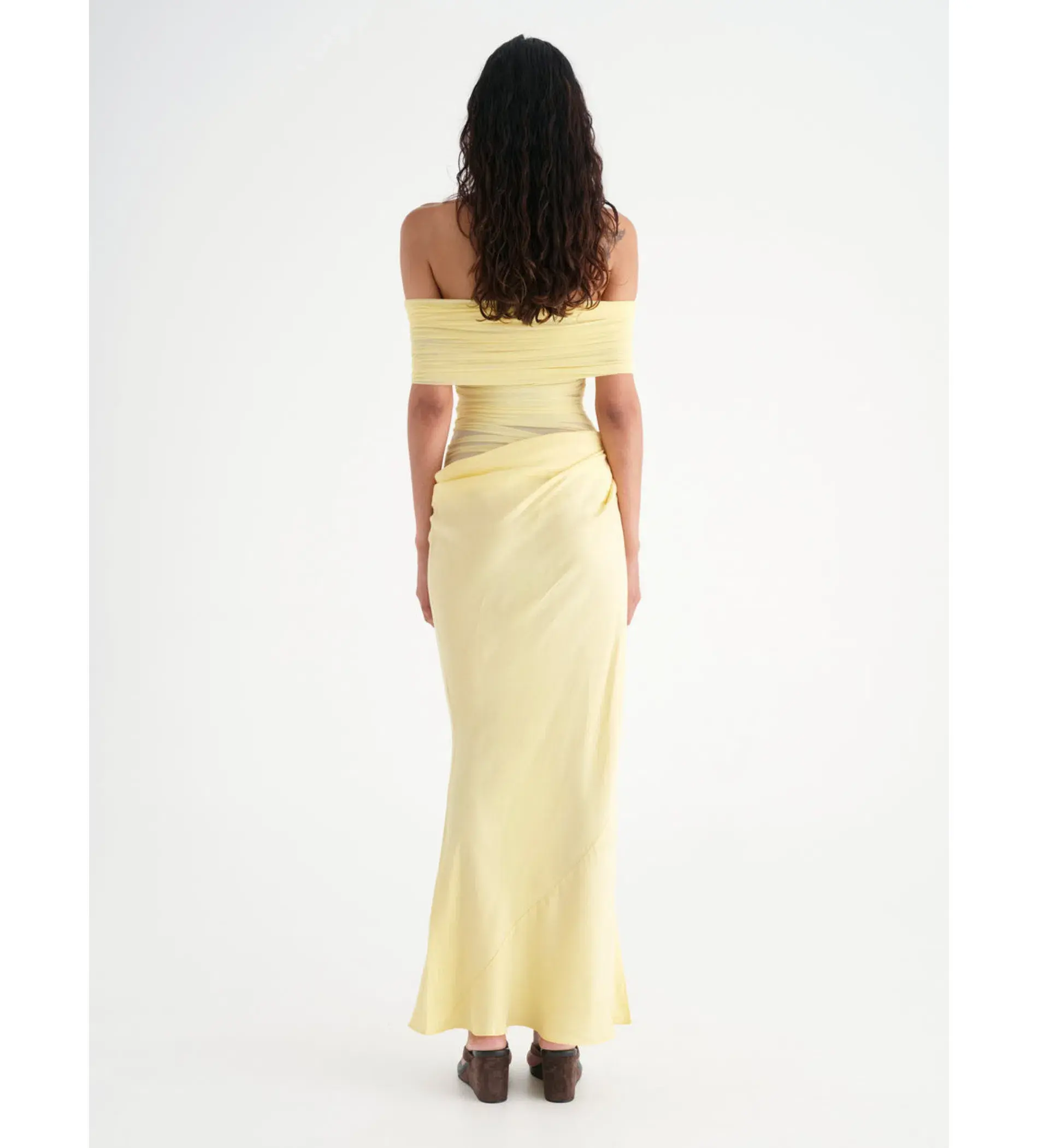 Benni Nico Off Shoulder Maxi Dress Yellow Size 6 - Image 3