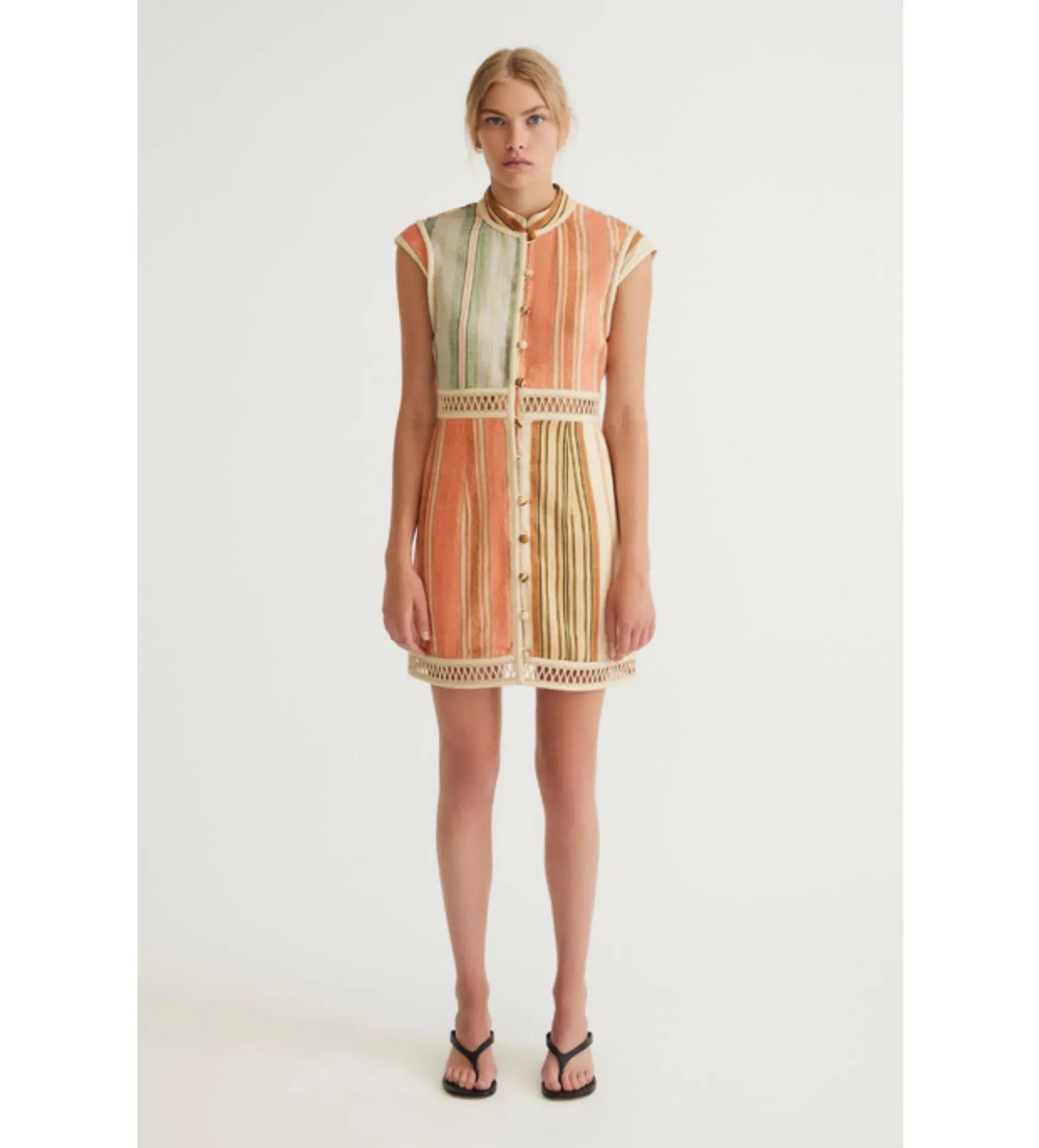 Antipodean Laude Panelled Mini Dress Multi Size 8 - Image 1