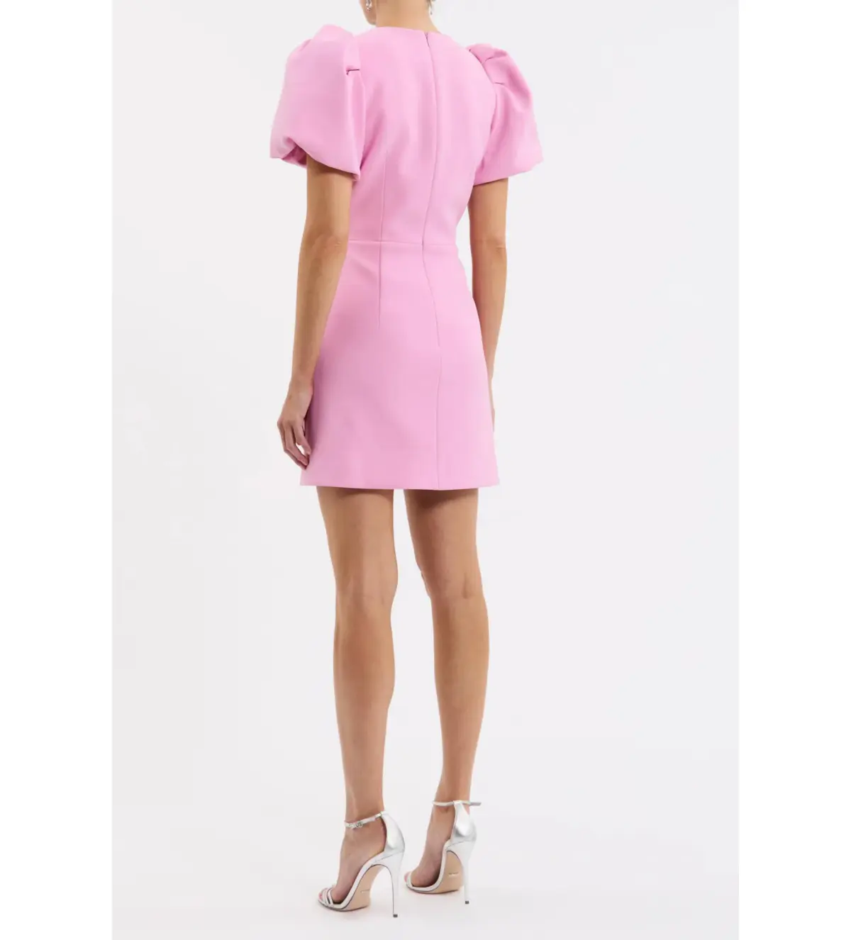 Rebecca Vallance Juliana Puff Sleeve Mini Dress Pink Size AU 12 - Image 4
