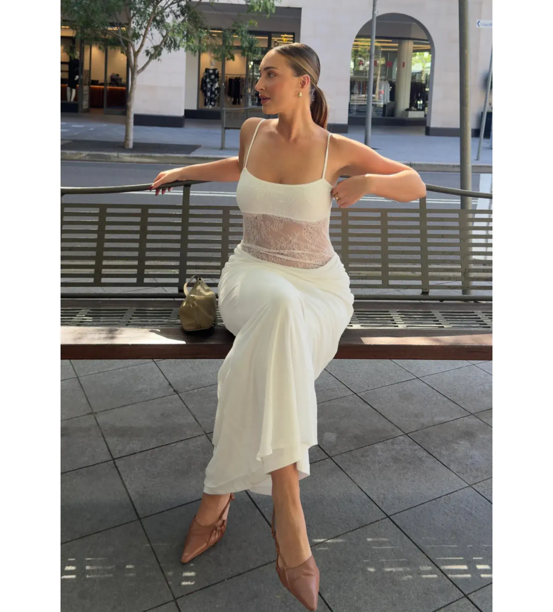 Benni Gabriel Maxi Dress White Size AU 6 - Image 5