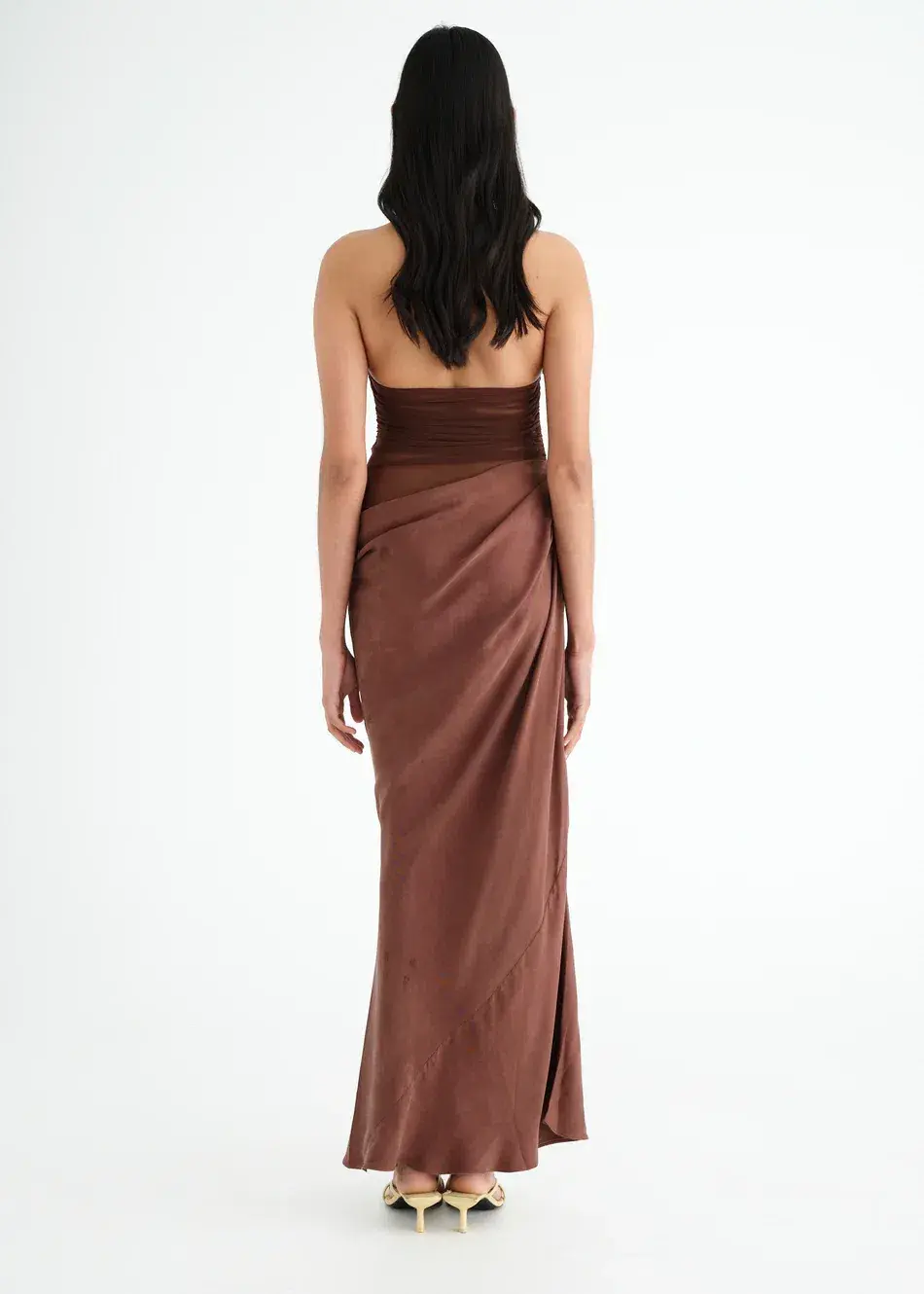 Benni Gina Maxi Dress  in Chocolate Brown Size AU 8 - Image 4