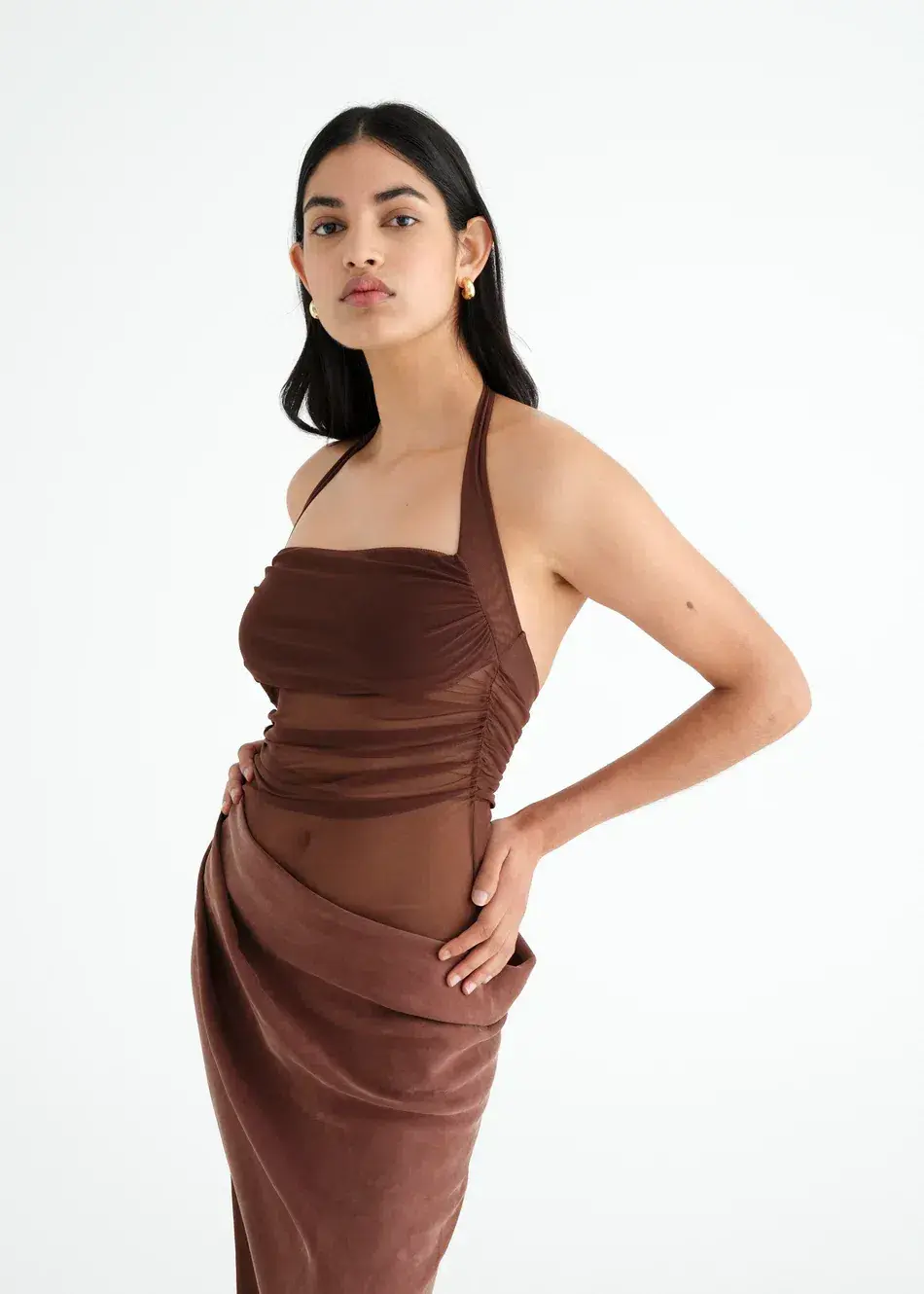 Benni Gina Maxi Dress  in Chocolate Brown Size AU 8 - Image 2