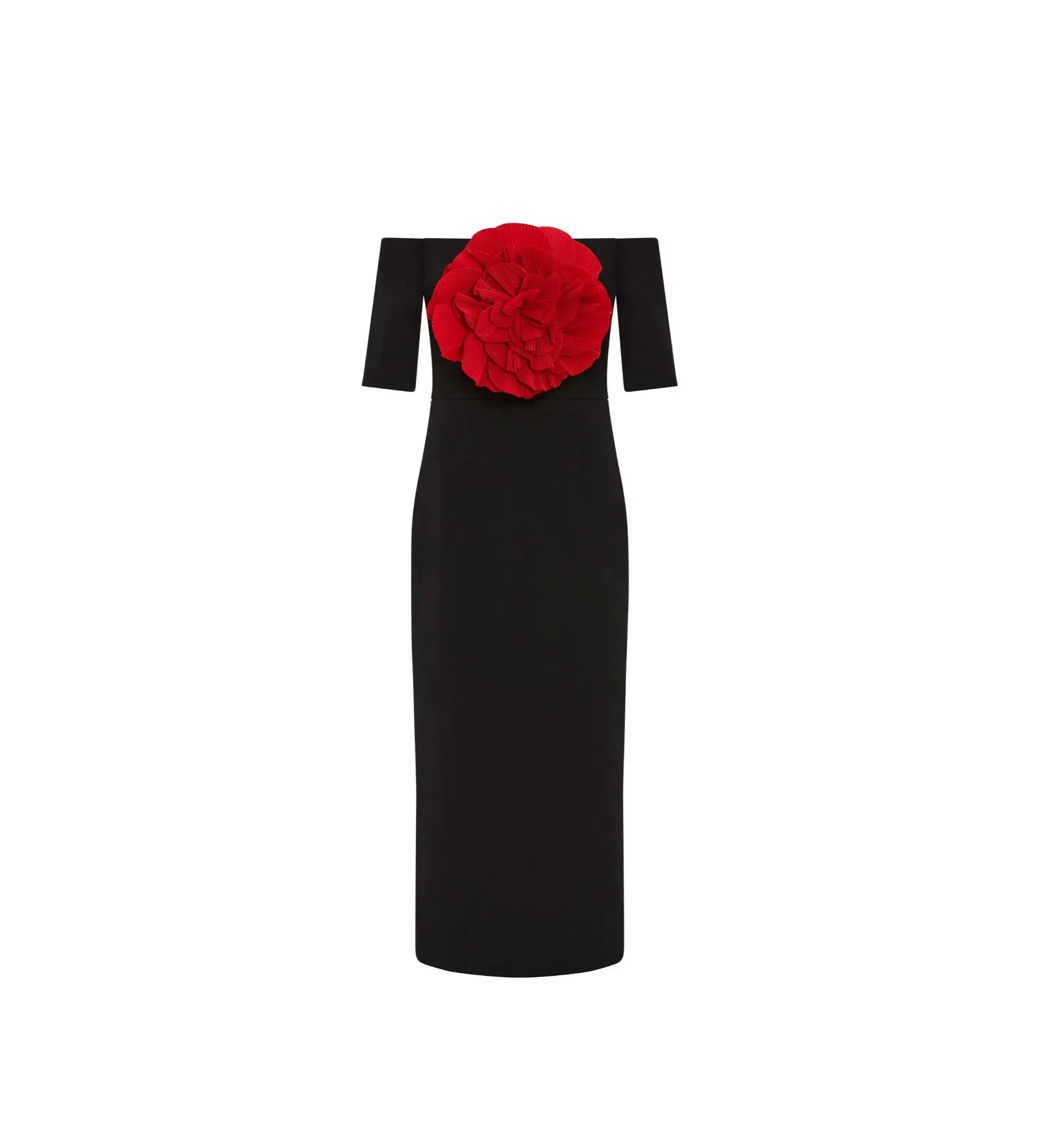 Rebecca Vallance Rhosen Off The Shoulder Midi Dress Black Size AU 8 - Image 5