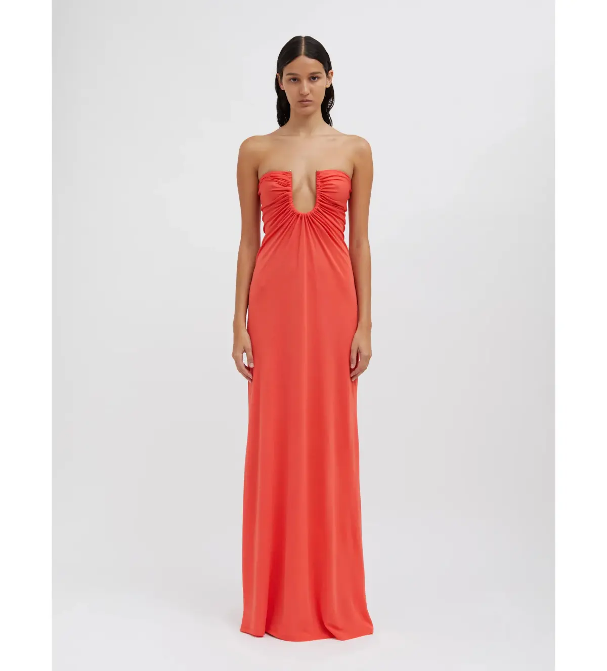 Christopher Esber Arced Palm Strapless Dress Grapefruit Size XS / AU 6 - Image 1
