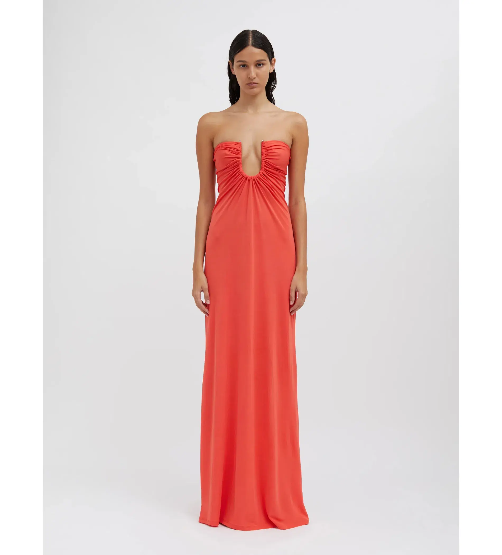 Christopher Esber Arced Palm Strapless Dress Grapefruit Size XS / AU 6 - Image 1