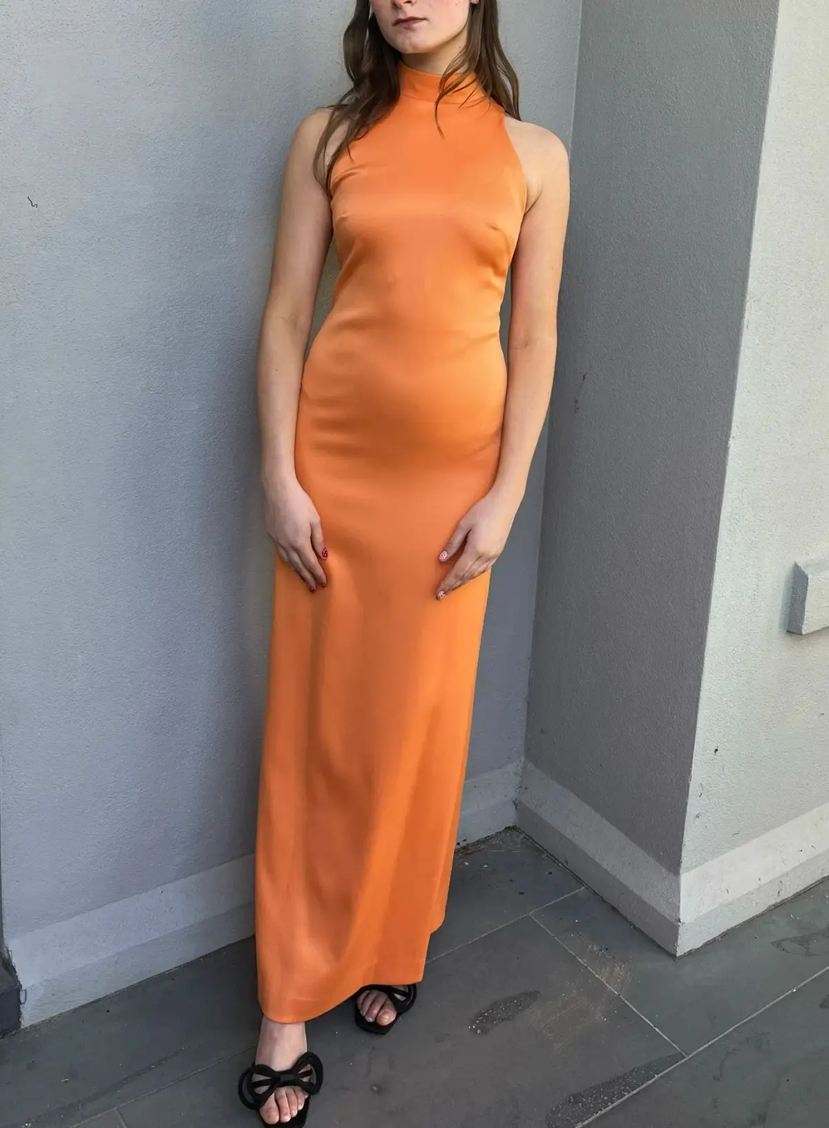 Lisa Ho Orange High Neck Dress  - Image 1