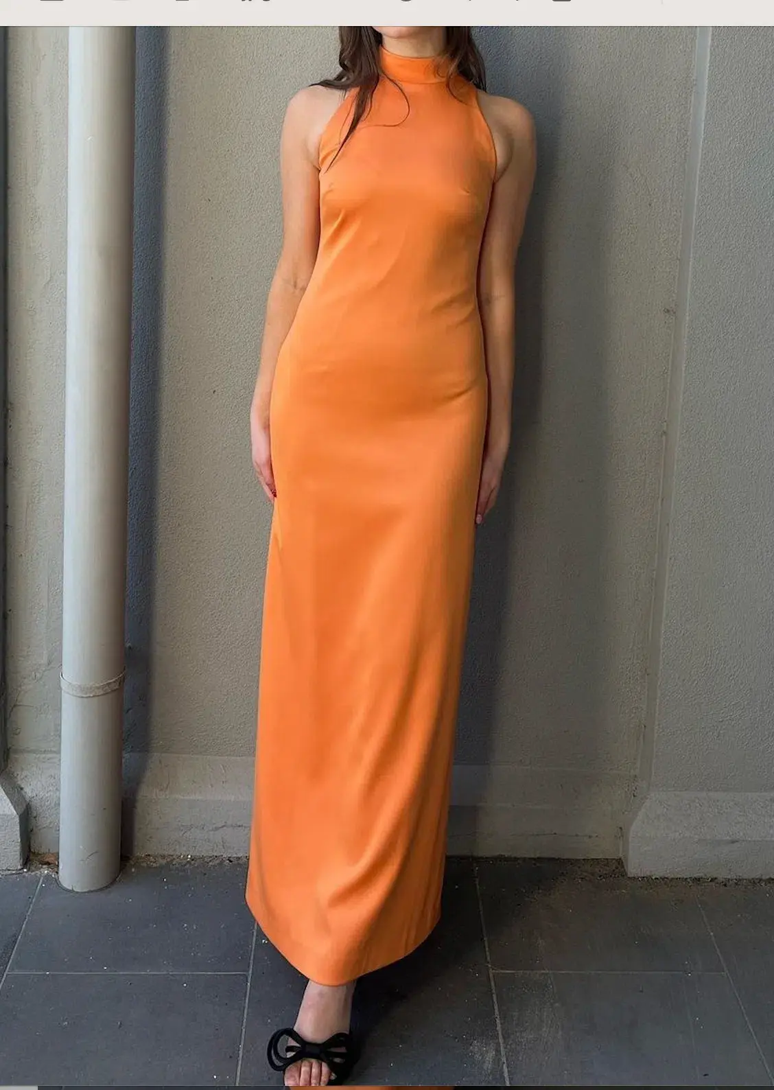 Lisa Ho Orange High Neck Dress  - Image 2