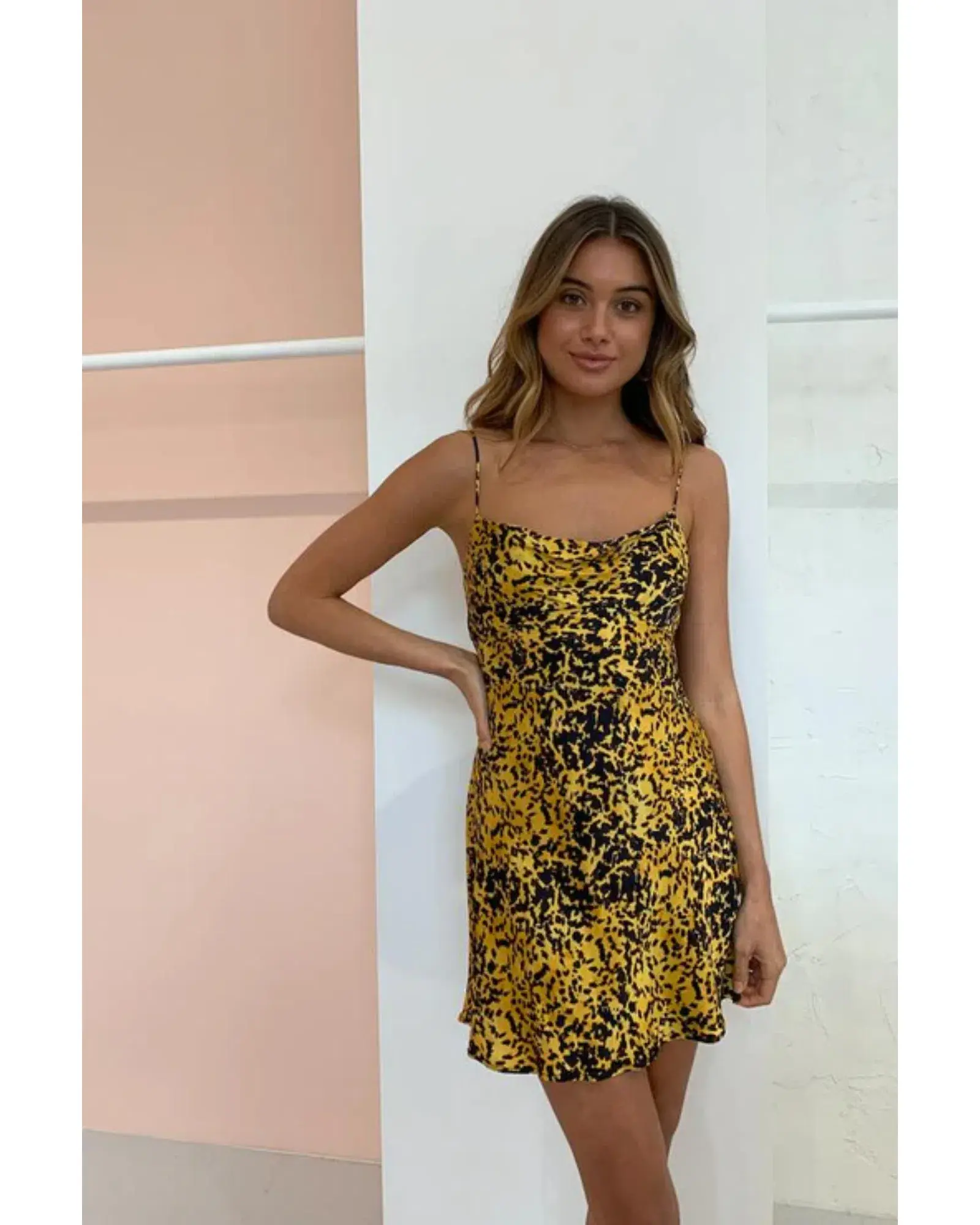 Bec & Bridge Turtle Rock Mini Dress Gold/Black Size AU 8 - Image 2
