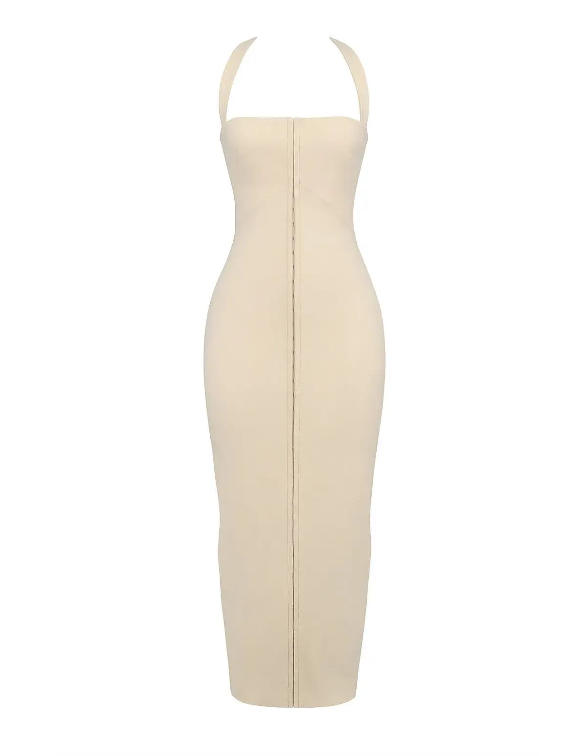 House Of Cb Mia Halter Maxi Dress Ecru Size Small / AU 8 - Image 9
