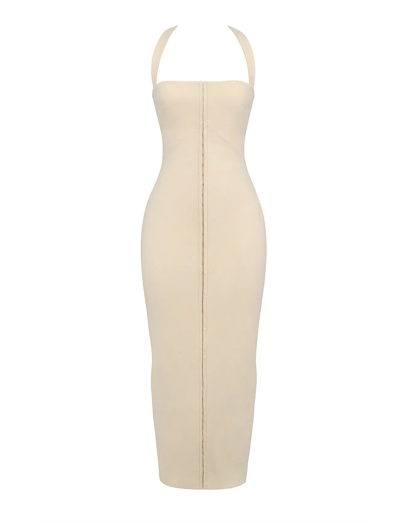 House Of Cb Mia Halter Maxi Dress Ecru Size Small / AU 8 - Image 9