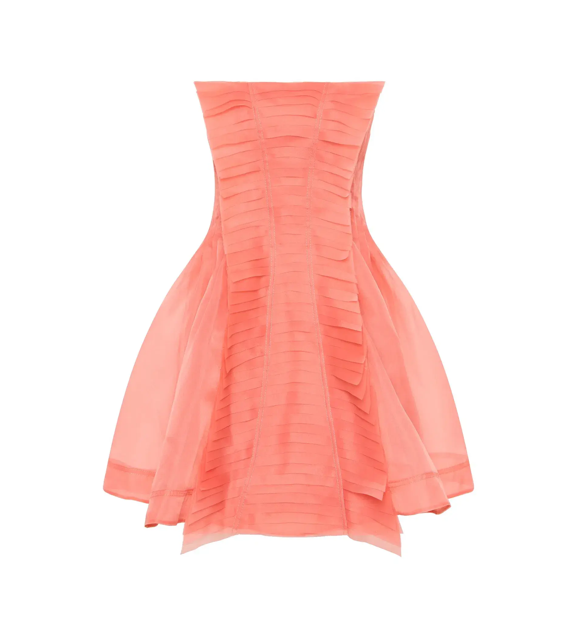 Aje Astrid Strapless Mini Dress Washed Coral Size AU 8 - Image 5