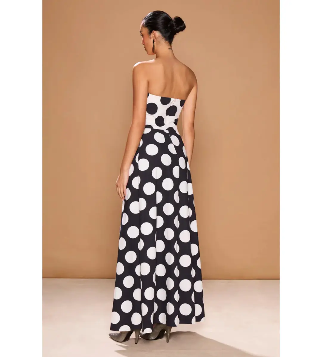 Sonya Moda Sonja Milano Polka Dot Dress Maxi Black Size AU 12 for rent on The Volte - main image