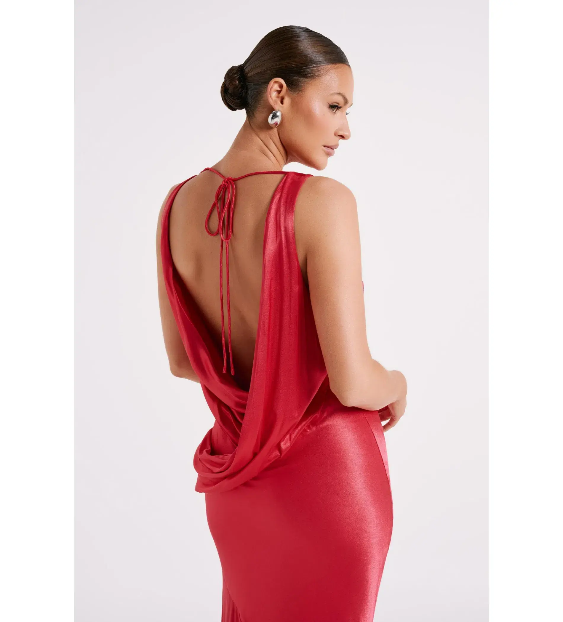 Meshki Ellison Satin Cowl Gown Red Size Small / AU 8 - Image 3