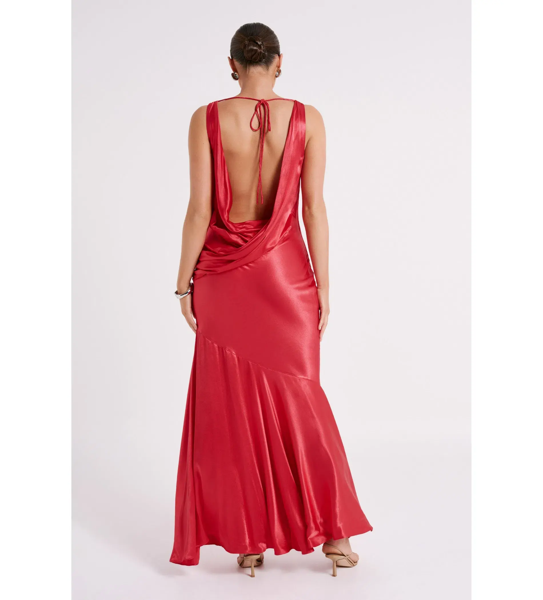 Meshki Ellison Satin Cowl Gown Red Size Small / AU 8 - Image 4