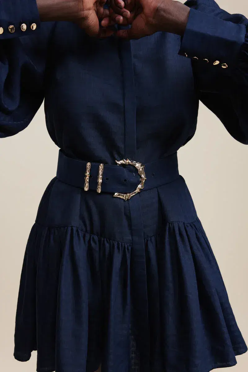 Acler Sherwood Mini Dress Navy Size 8 - Image 4