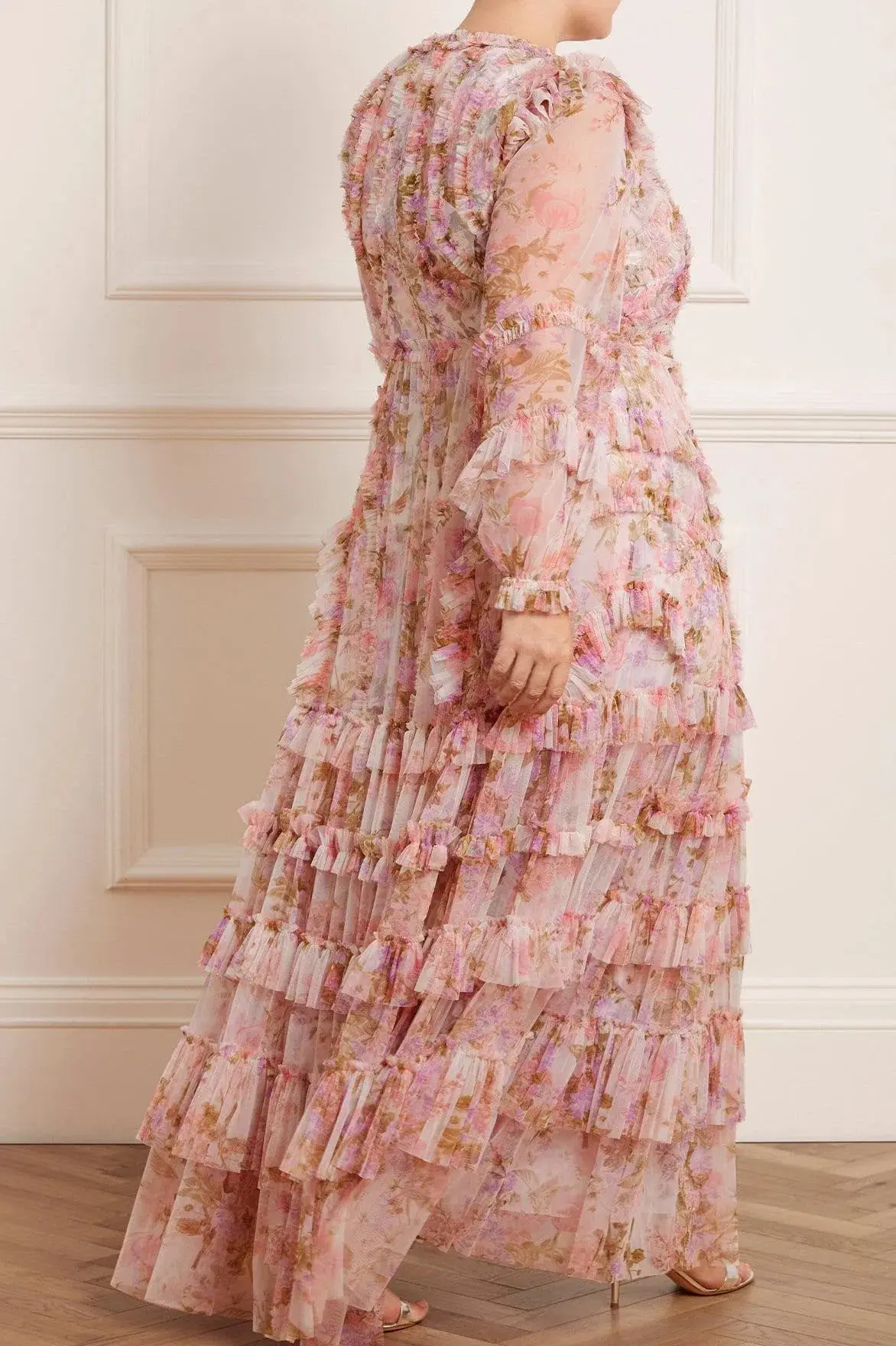 Needle and Thread Darling Meadow Ruffle Gown in Pink / Multi Size 20  - Image 3