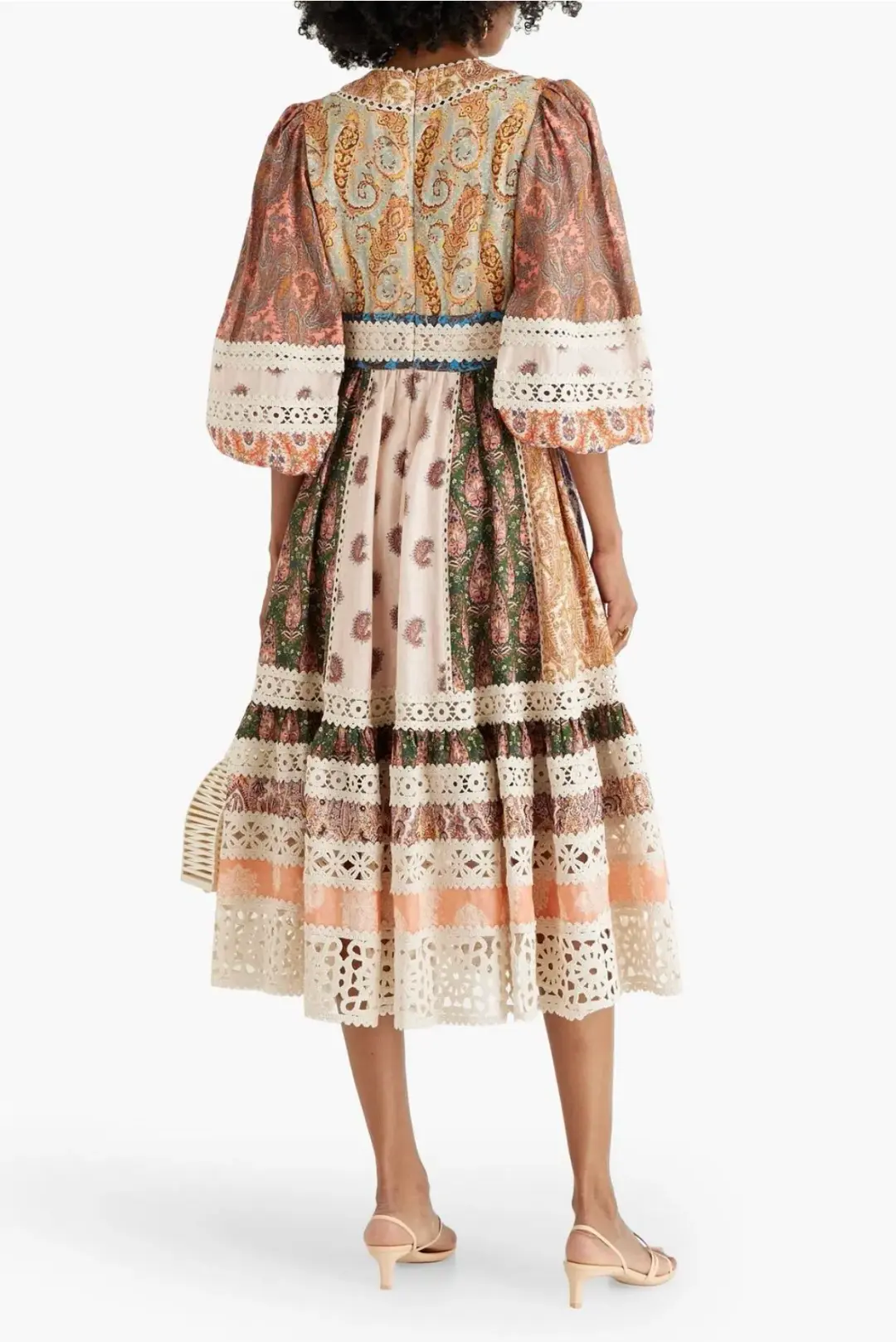 Zimmermann Devi Spliced Midi Dress Print Size 4 / AU 16 for rent on The Volte - main image