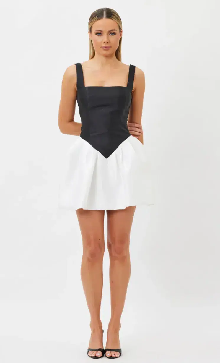 Bianca & Bridgett Alba Mini Dress Black & White Size XL / 14 AU 14 - Image 3