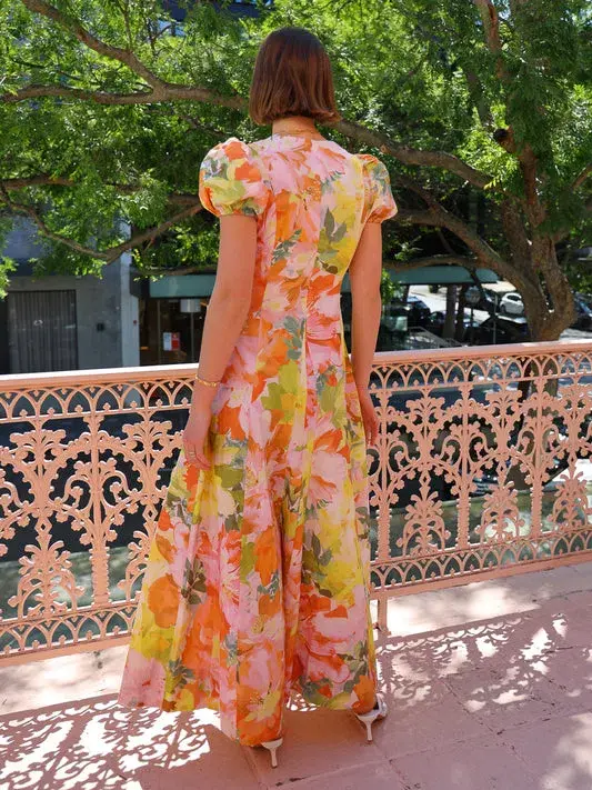 By Nicola Short Sleeve Wavy Maxi Dress In Floral Confetti Size 14 - Image 3