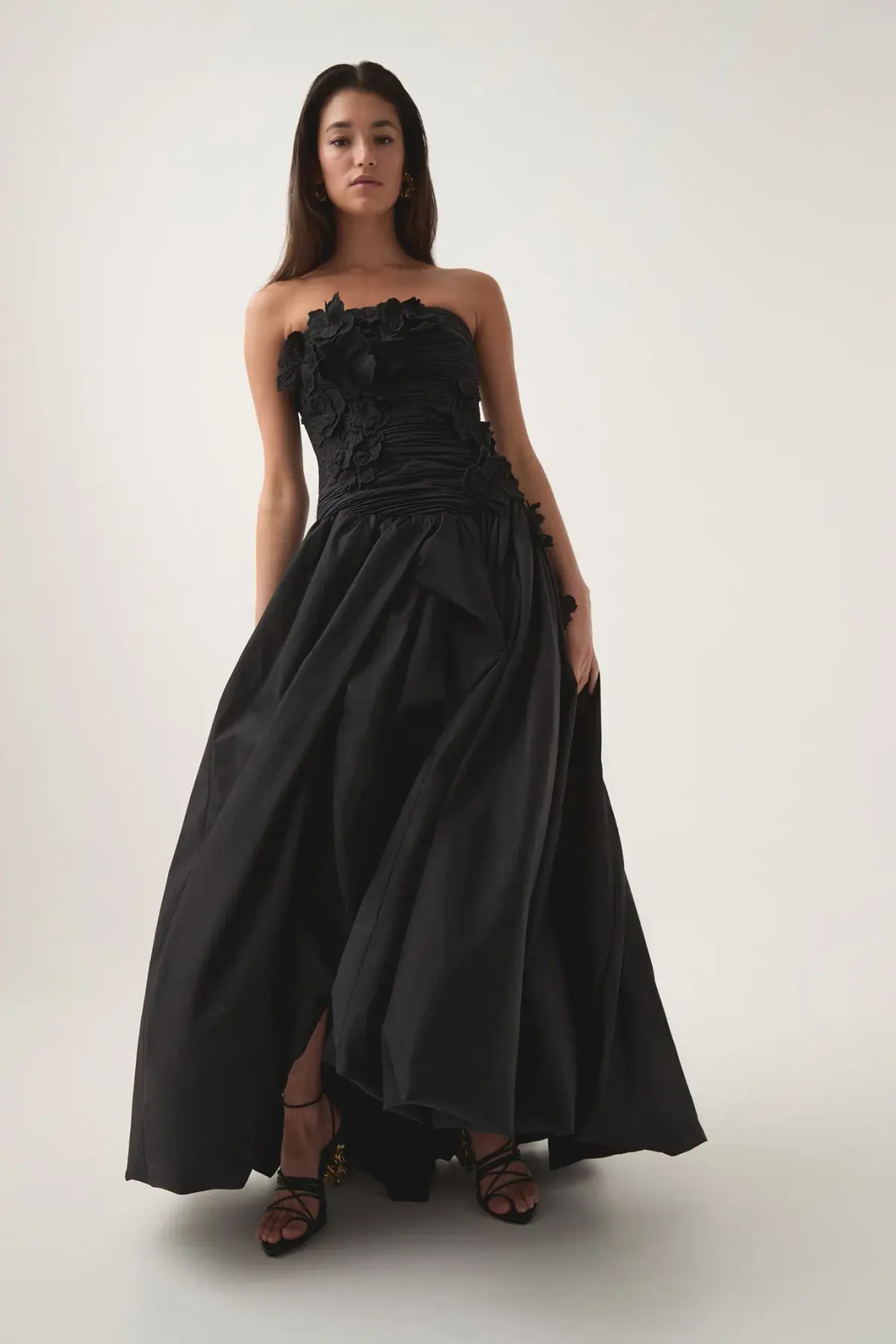 Aje Splendour Flower Gown in Black Size 10 - Image 1