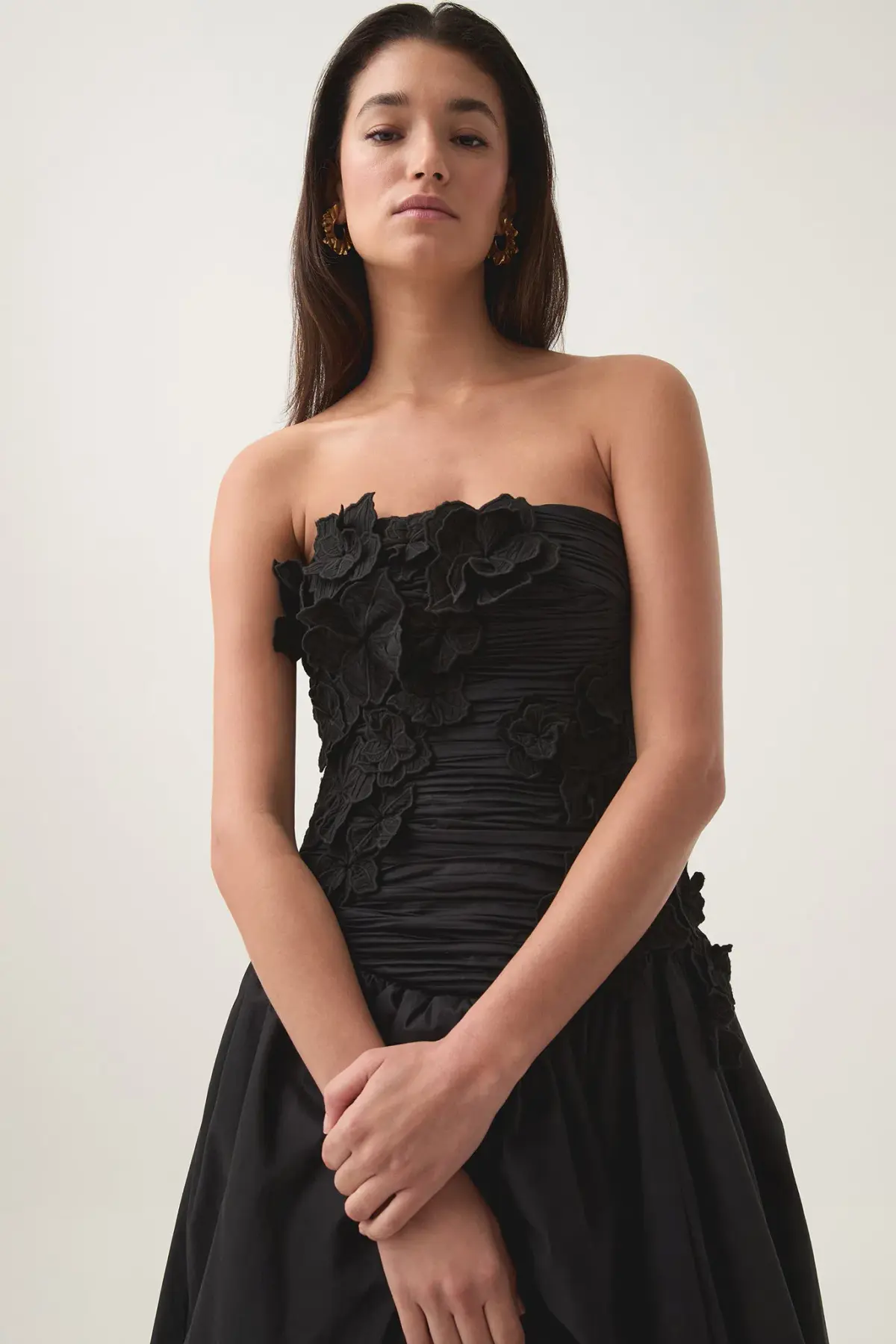 Aje Splendour Flower Gown in Black Size 10 - Image 6