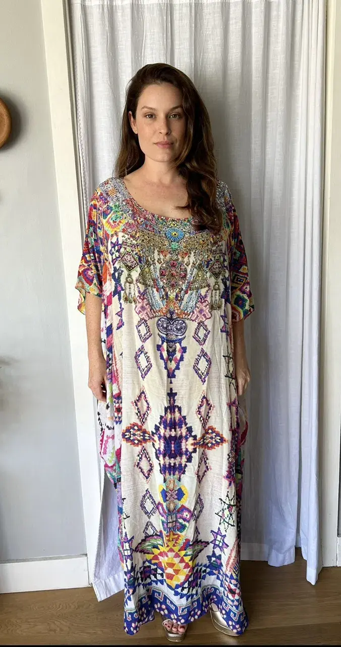 Camilla Mother Knows Best Round Neck Kaftan One Size - Image 3