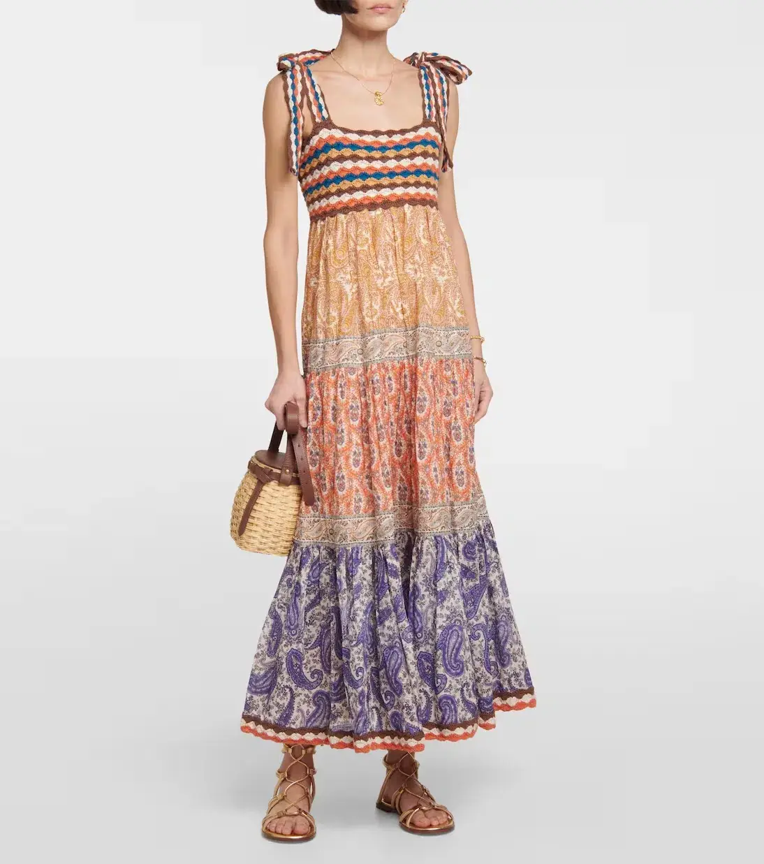 Zimmermann Devi Crochet Midi Dress Spliced Size 1 / AU 10 - Image 4