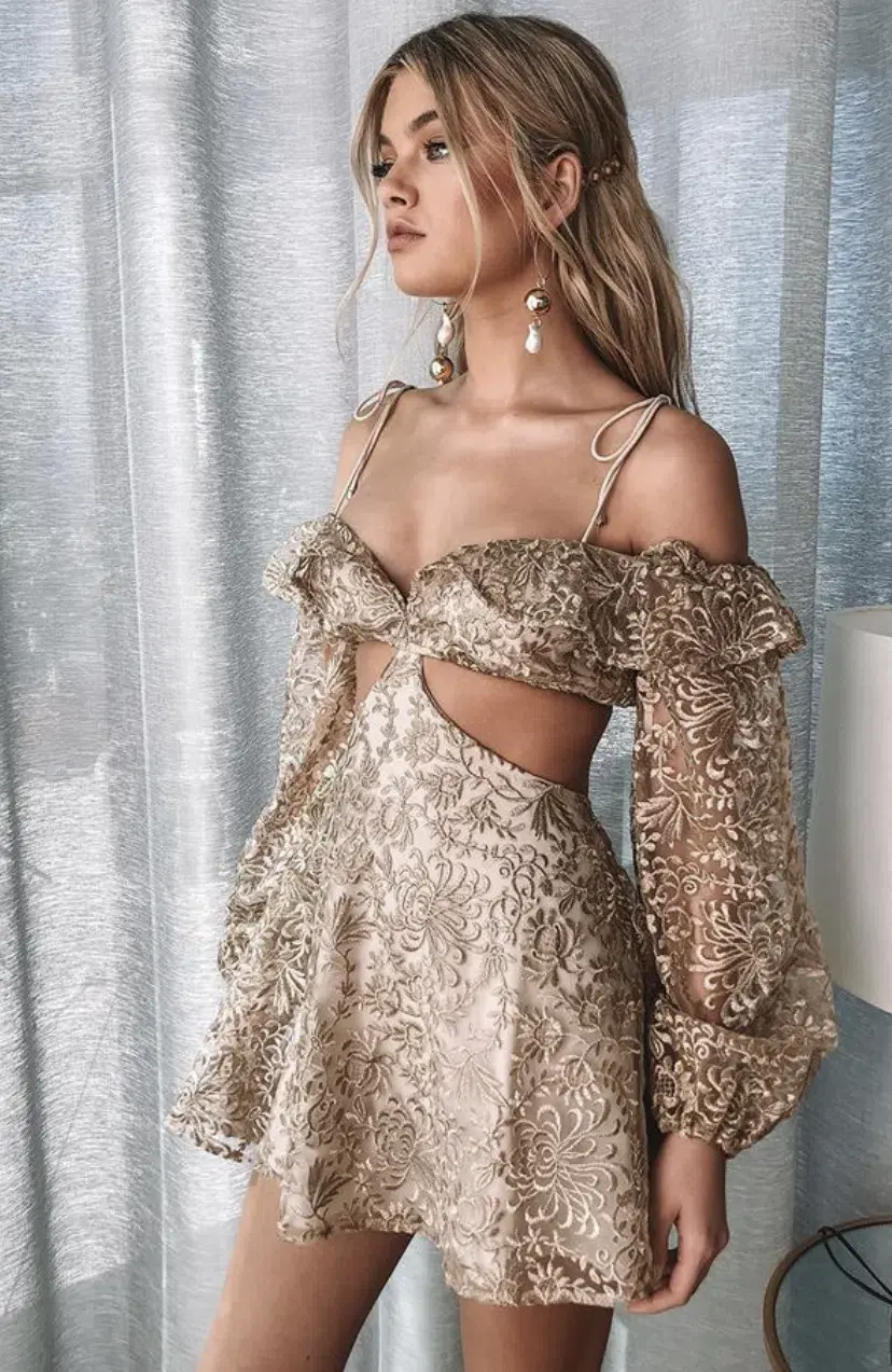 Sofia the Label The Golden Hour Dress Gold Size 8 - Image 4