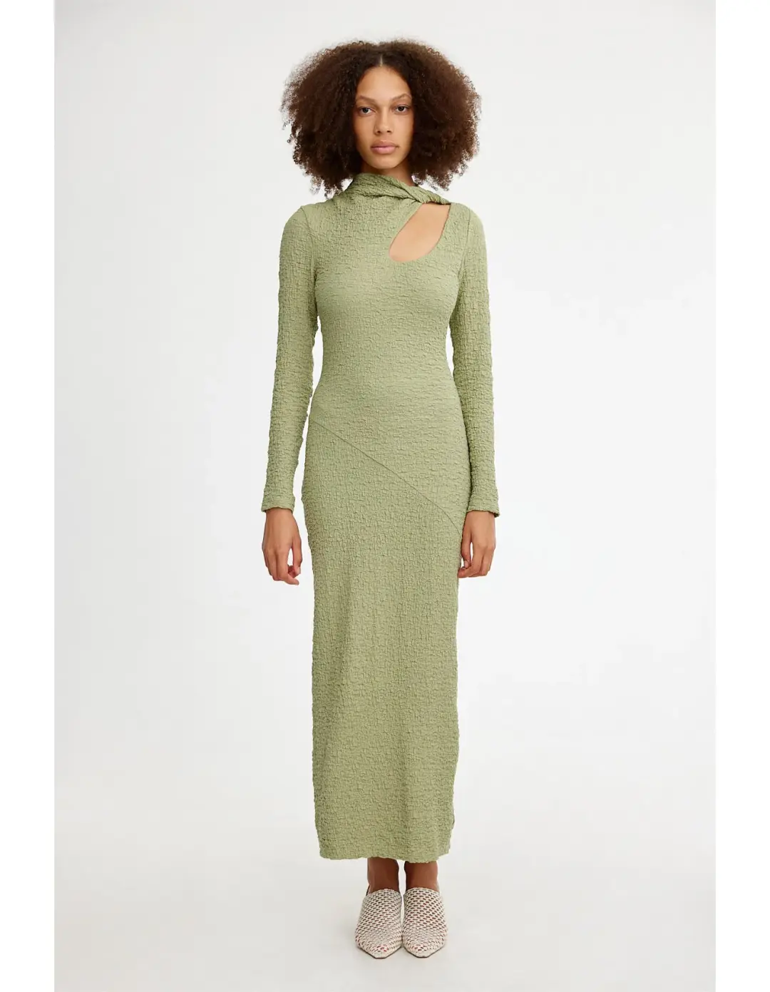 Significant Other Brielle Long Sleeve Midi Dress Sage Green Size 8 for rent on The Volte - main image