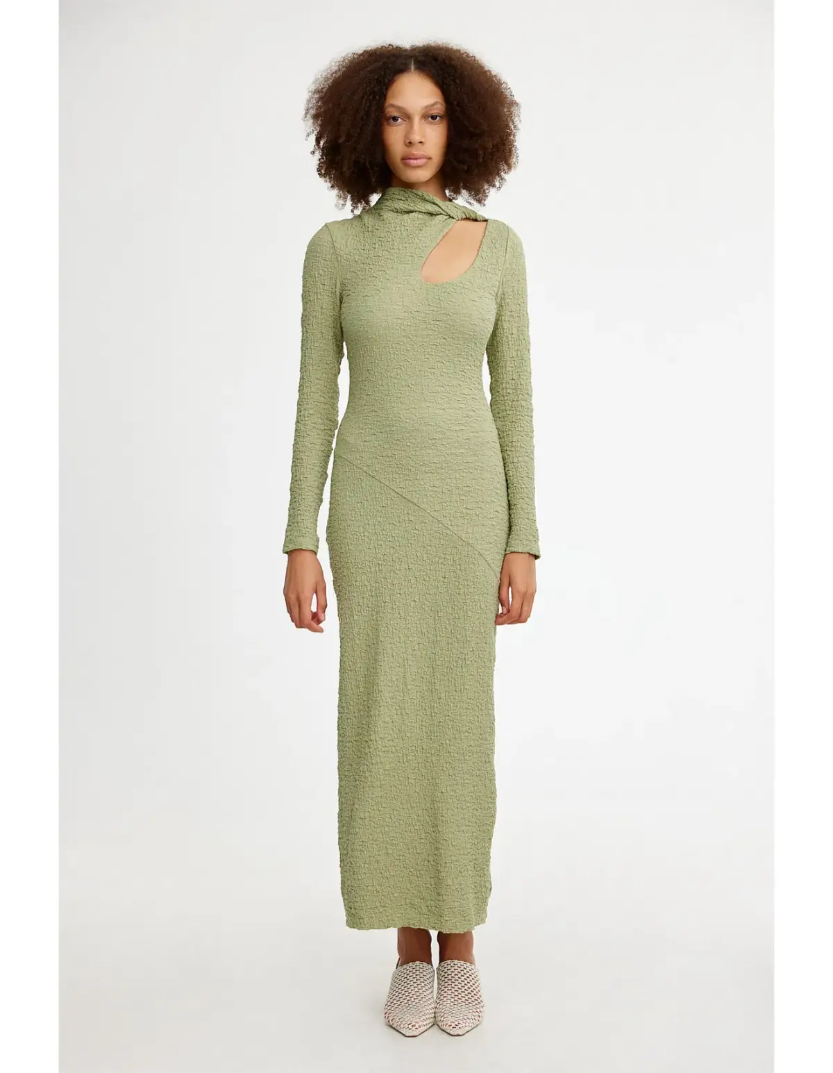 Significant Other Brielle Long Sleeve Midi Dress Sage Green Size 8 - Image 1