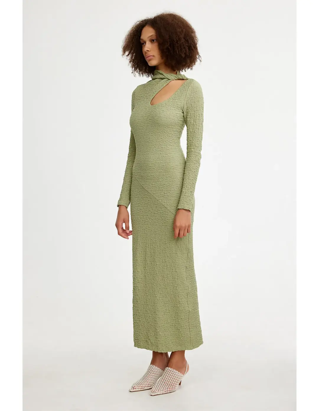 Significant Other Brielle Long Sleeve Midi Dress Sage Green Size 8 for rent on The Volte - main image