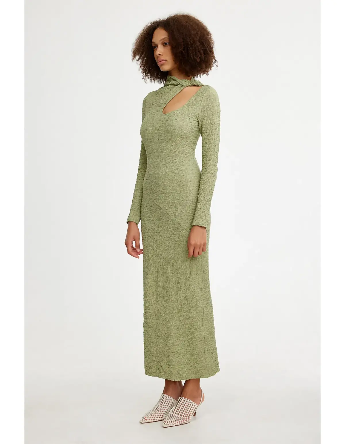 Significant Other Brielle Long Sleeve Midi Dress Sage Green Size 8 - Image 2