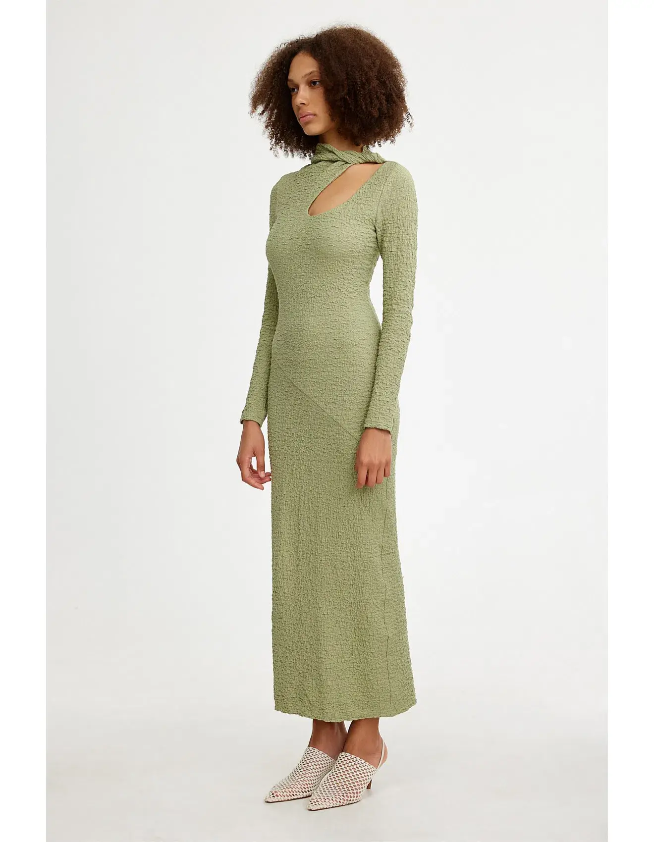 Significant Other Brielle Long Sleeve Midi Dress Sage Green Size 8 - Image 2