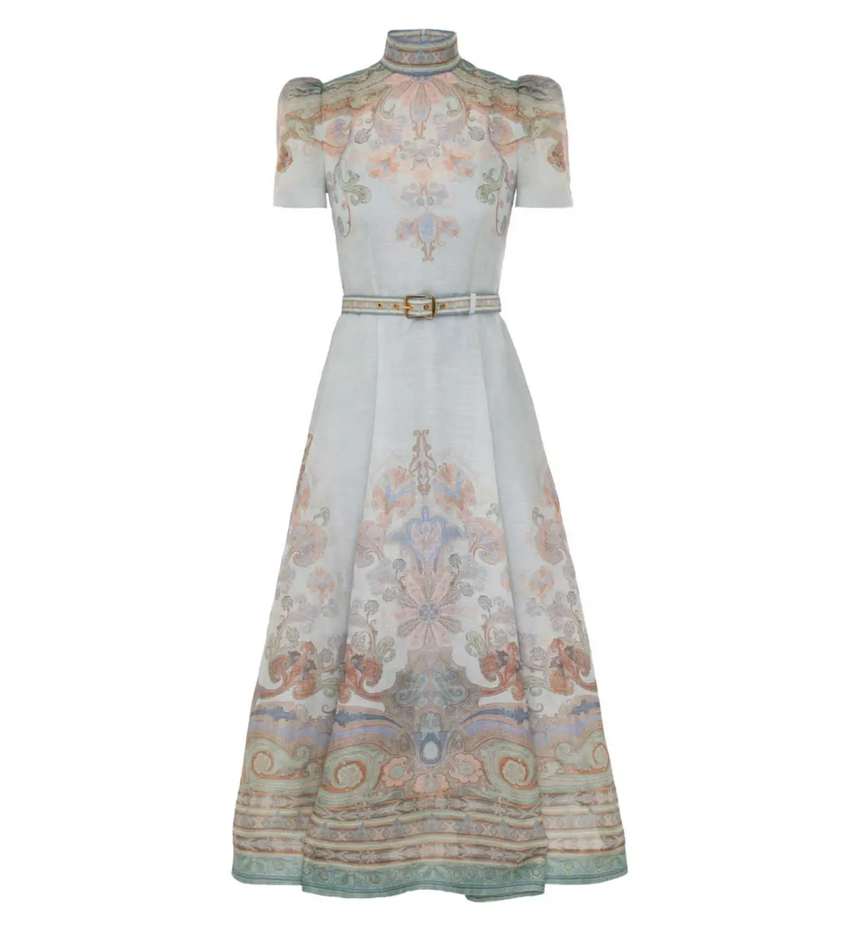Zimmerman Eden Belted Midi Dress  in Blue Paisley Size 2 / AU 12 - Image 3