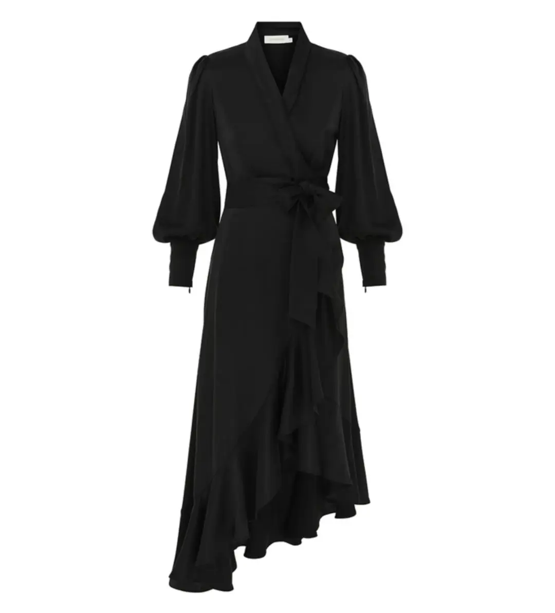 Zimmerman Silk Wrap Midi Dress in Black Size 2 / AU 12 for rent on The Volte - main image