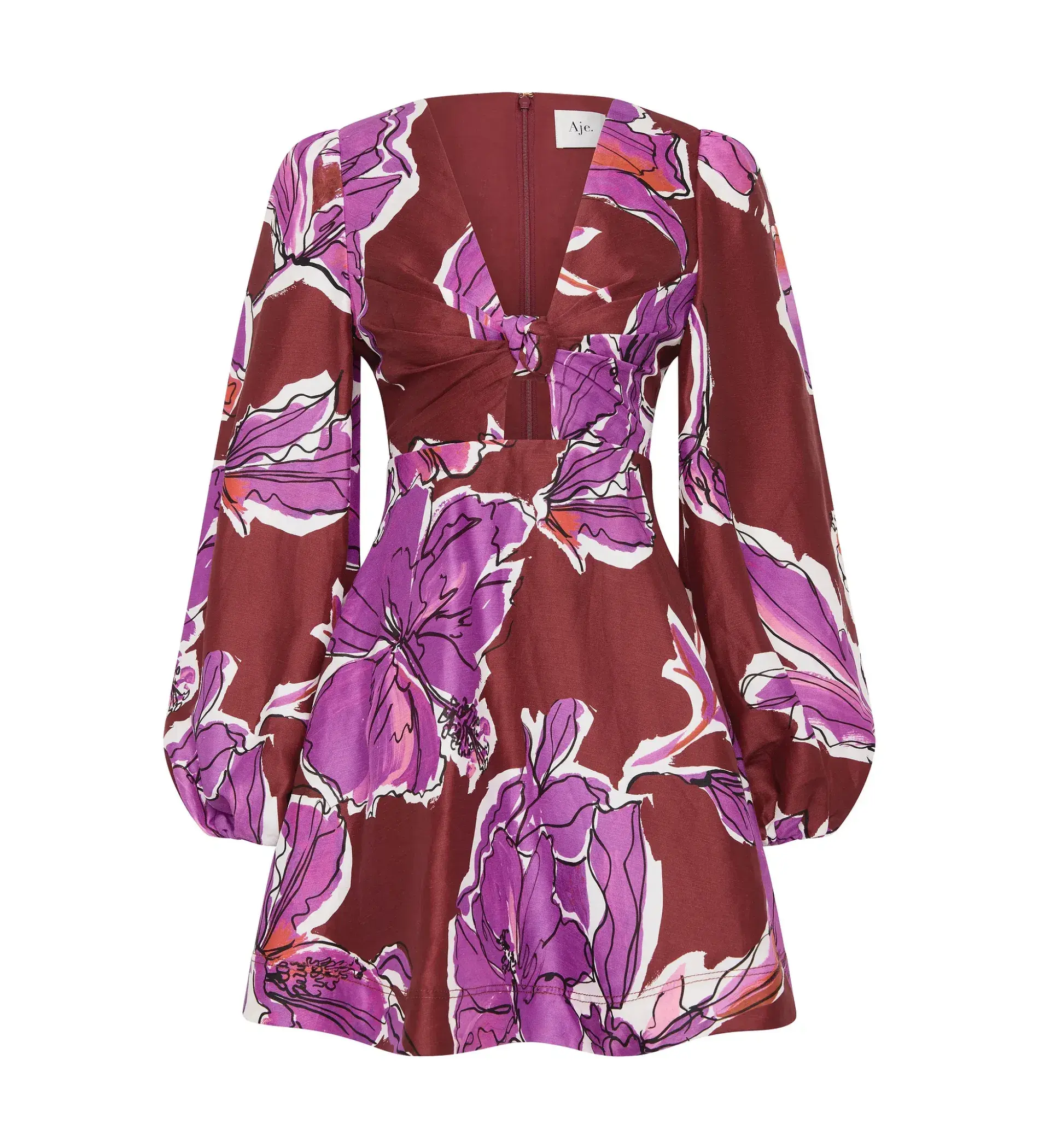 Aje Inflorescence Mini Dress in Bold Hibiscus Size AU 14 - Image 6