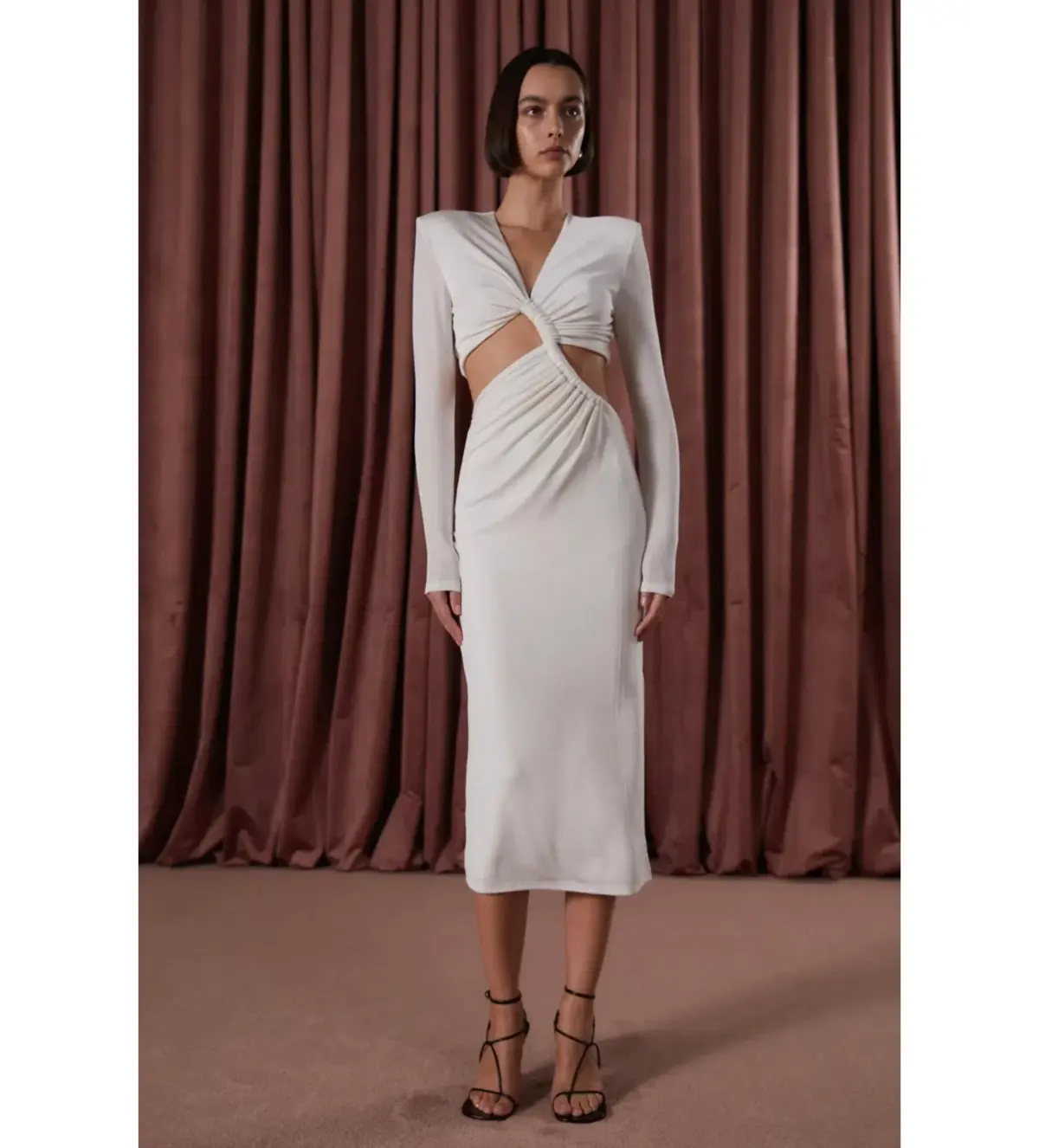 MISHA Scarlette Slinky Jersey Dress Ivory Size 8/S - Image 1