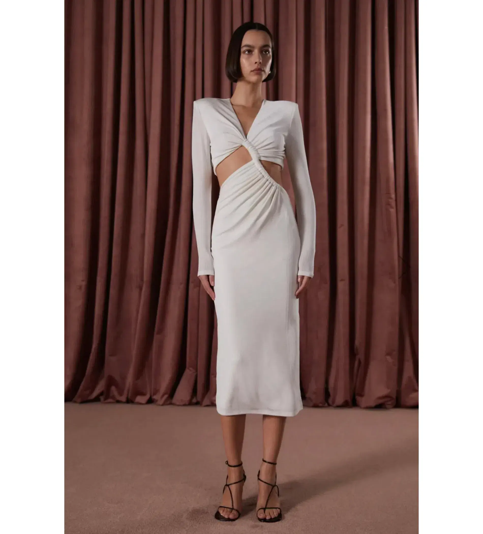MISHA Scarlette Slinky Jersey Dress Ivory Size 8/S - Image 1