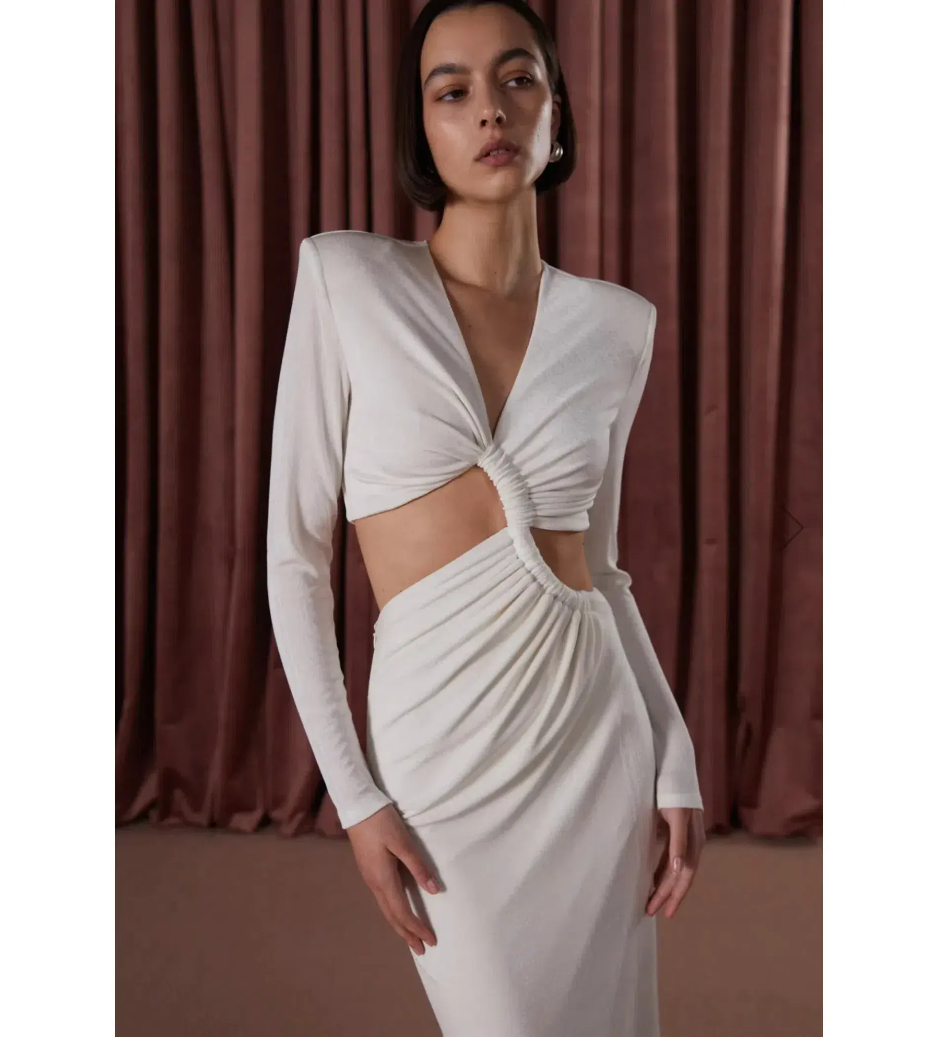 MISHA Scarlette Slinky Jersey Dress Ivory Size 8/S - Image 2