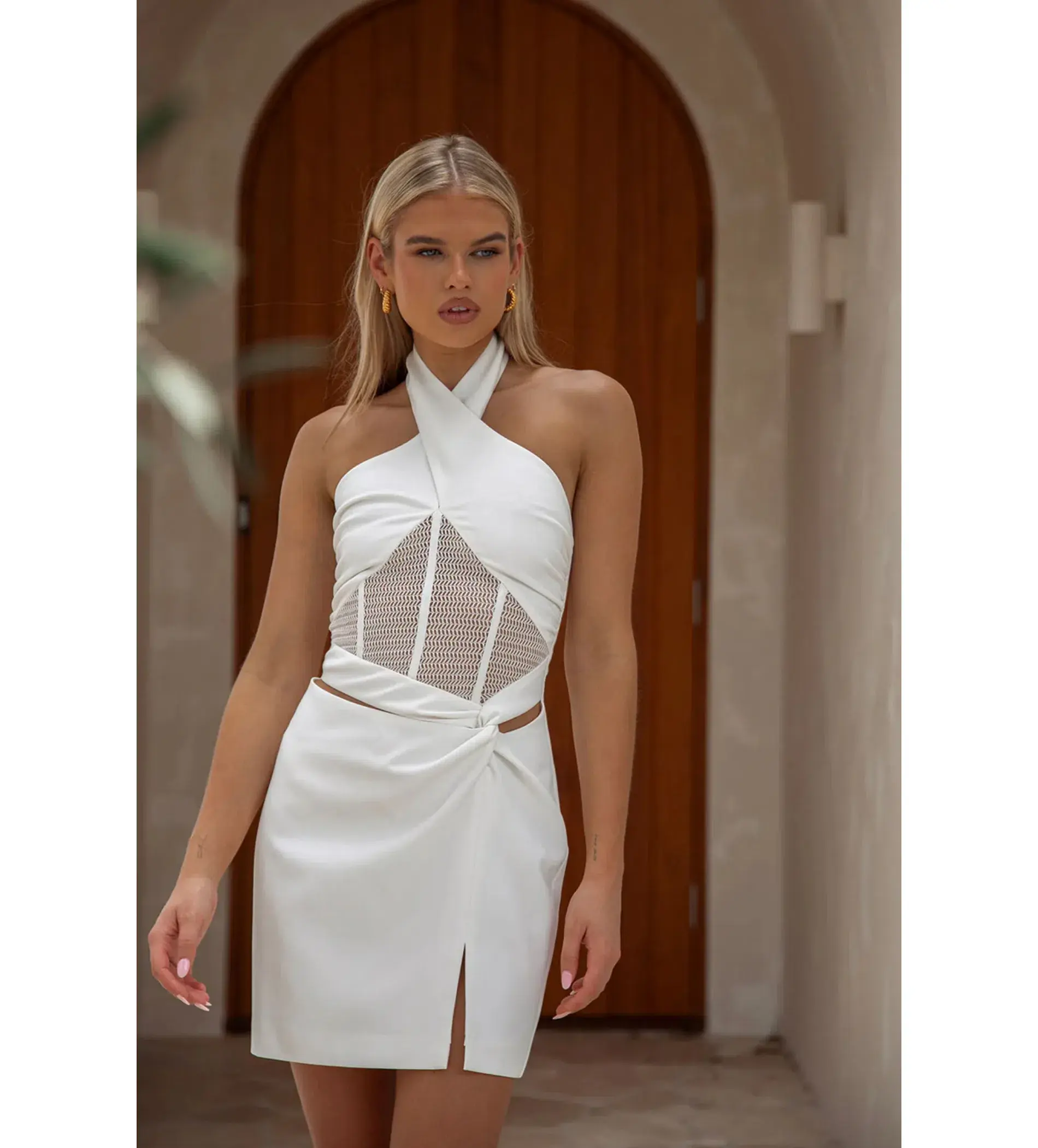 Sabo Skirt Amaris Halter Dress White Size L / AU 12 - Image 2